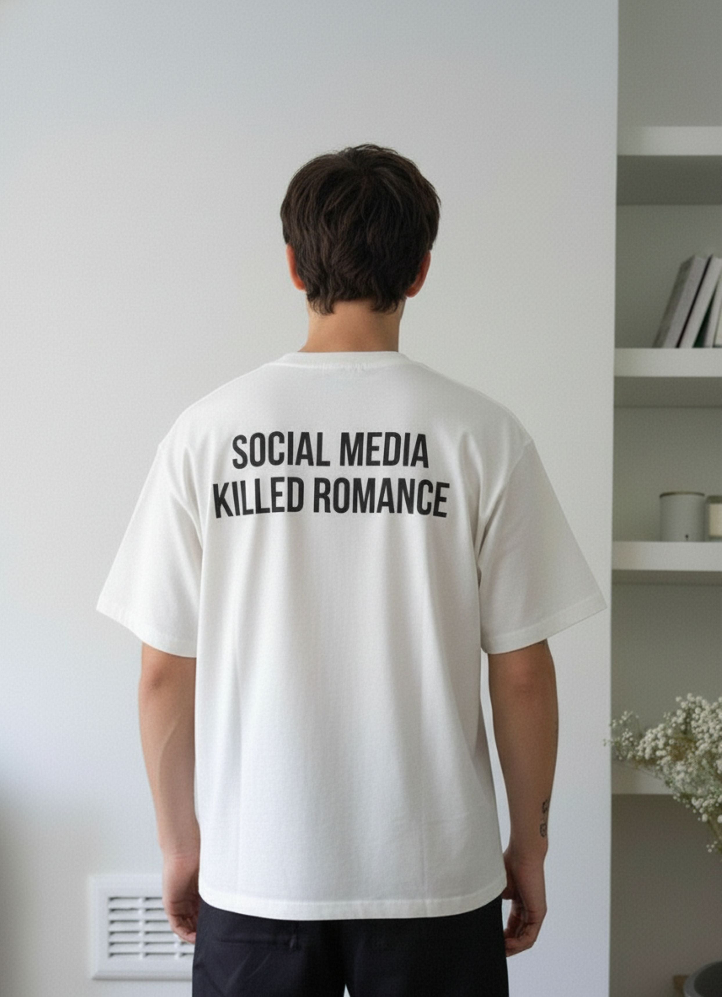 Social Media Killed Romance Tshirt | White