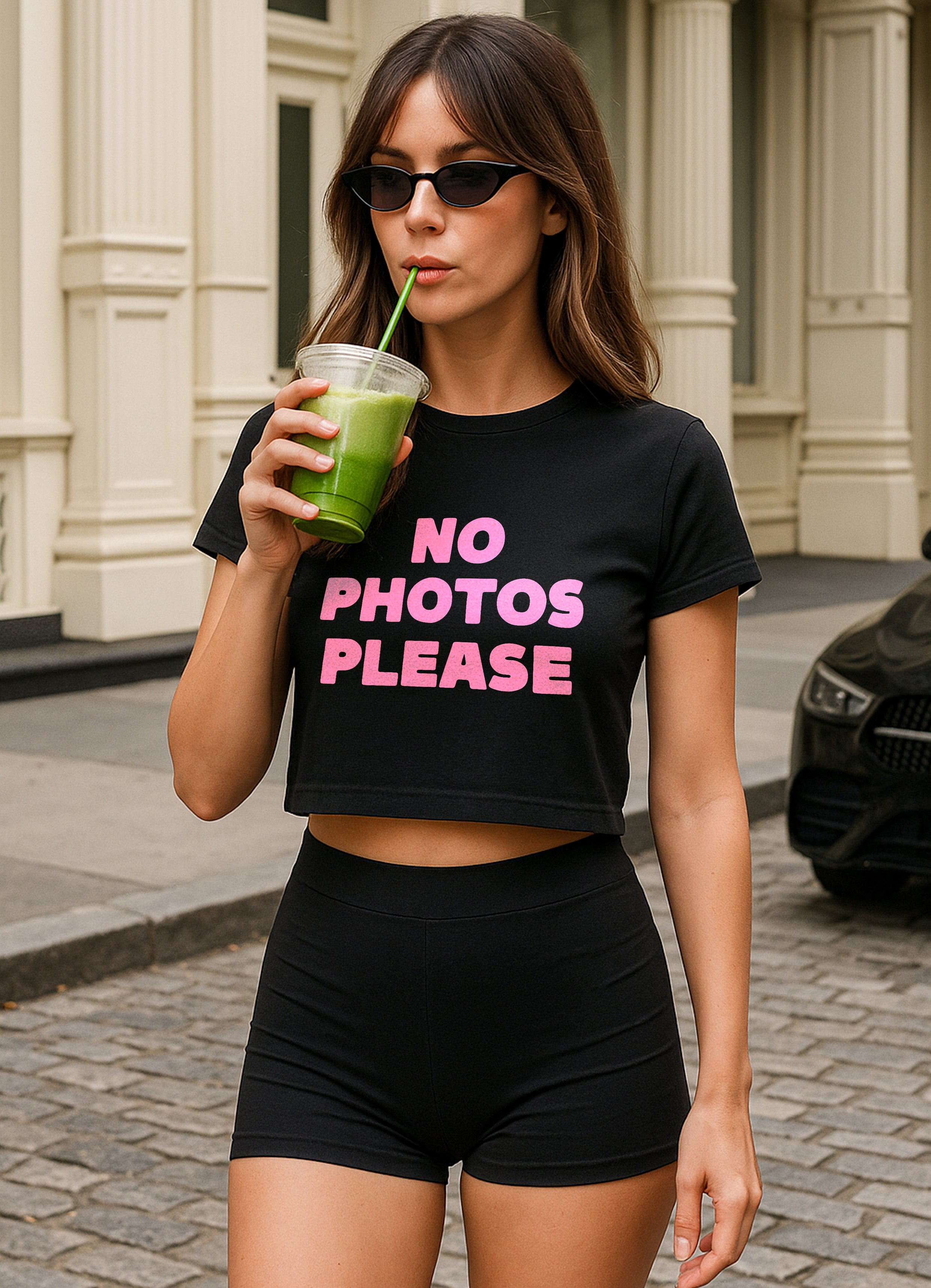 No Photos Please Crop Top