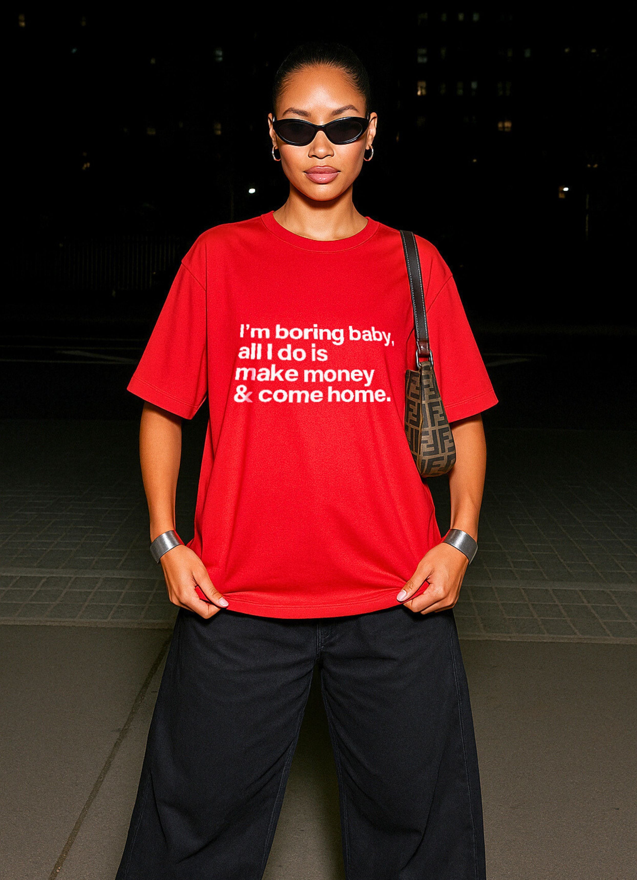 I'm Bored Baby Red Oversized Tshirt