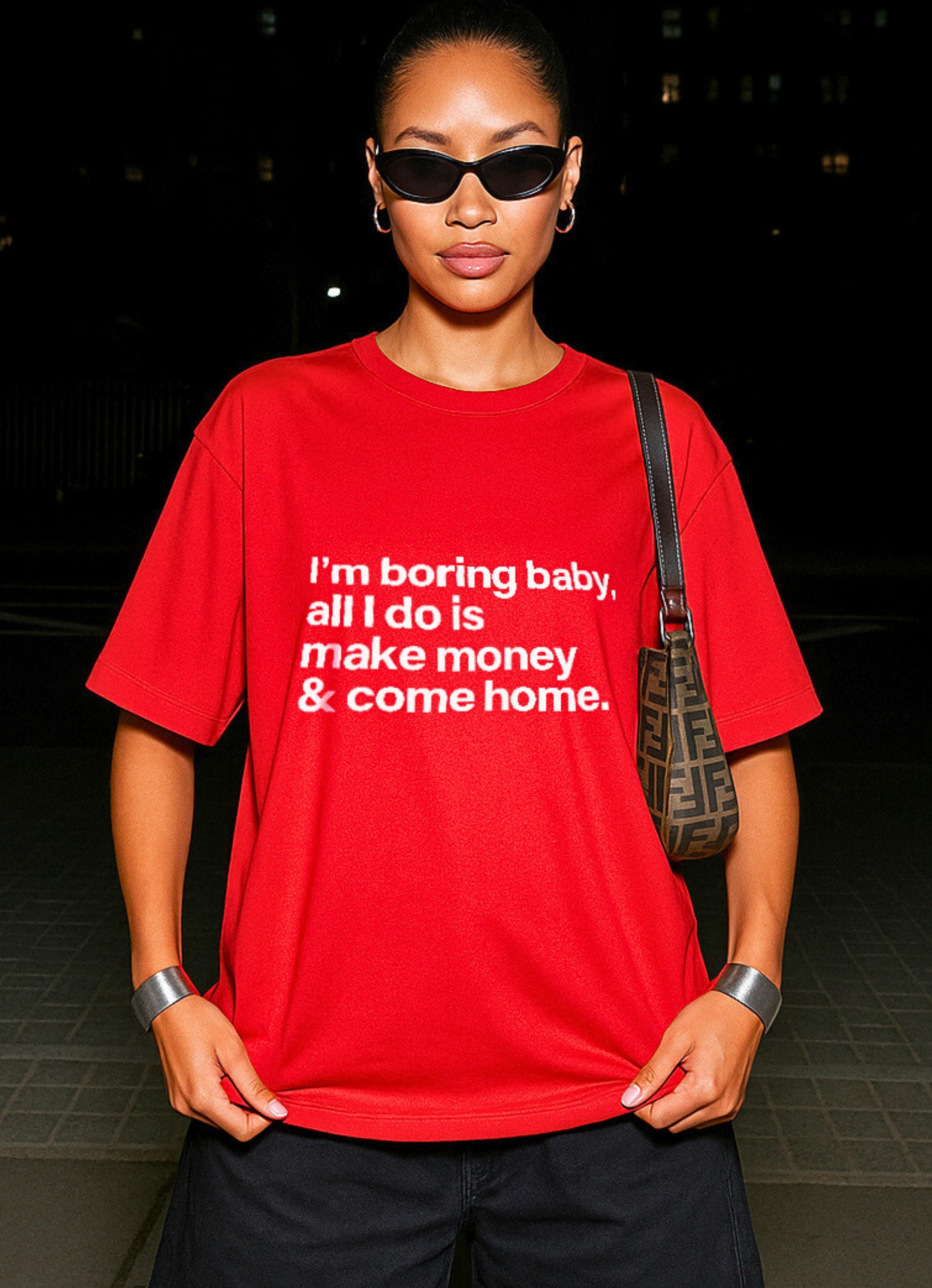 I'm Bored Baby Red Oversized Tshirt