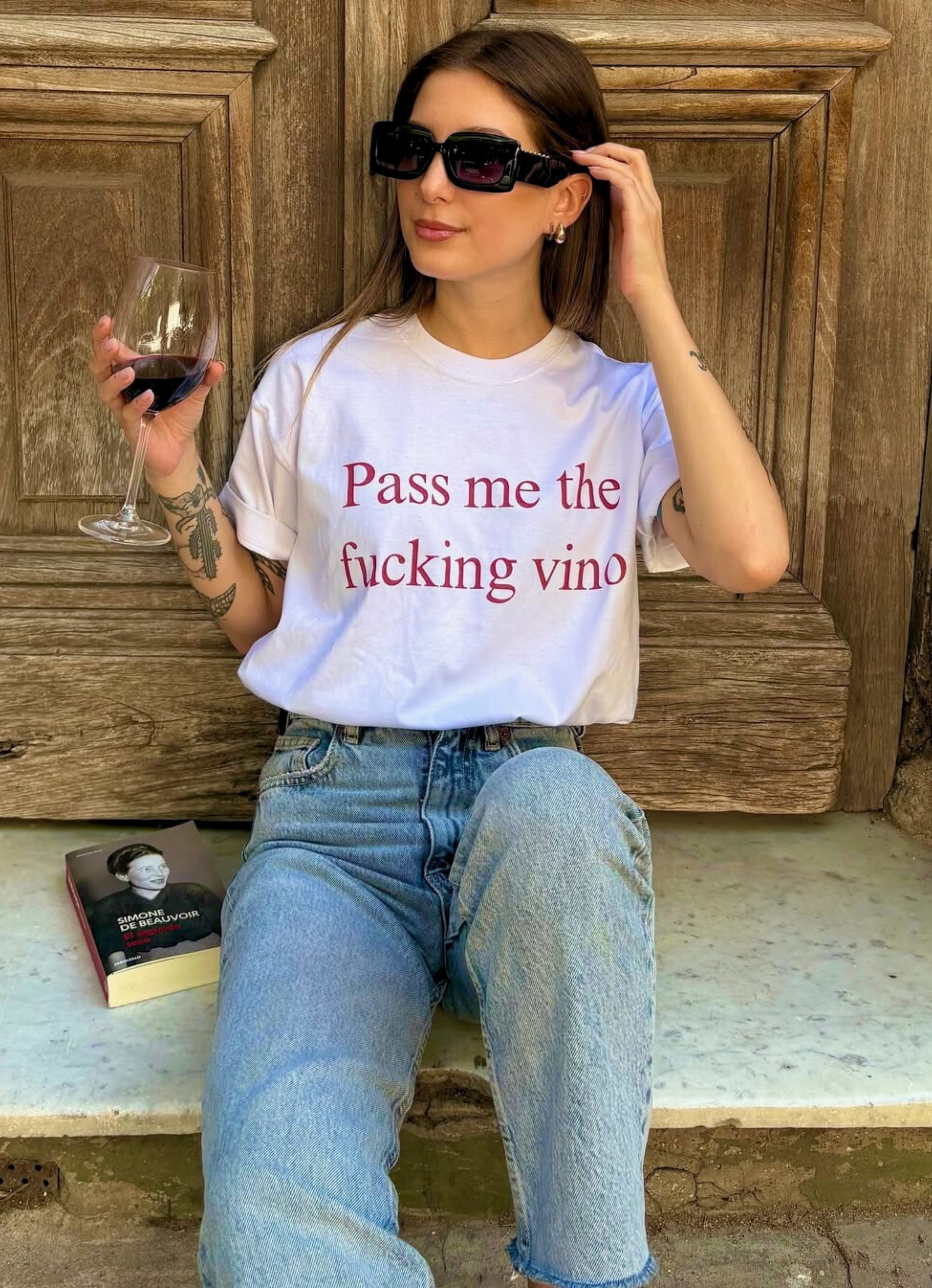 Pass Me The Vino Oversized Tshirt