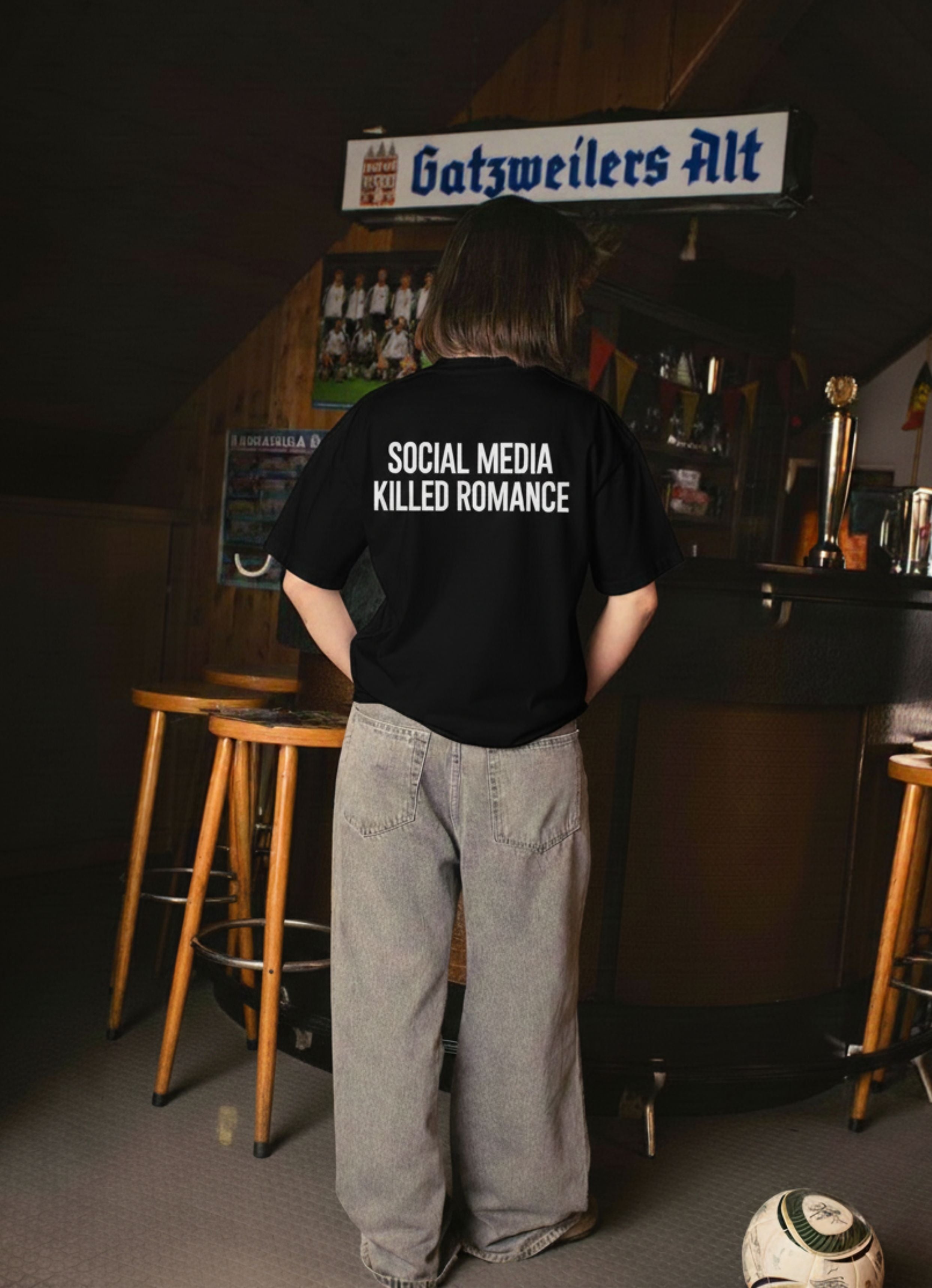 Social Media Killed Romance Tshirt | Black