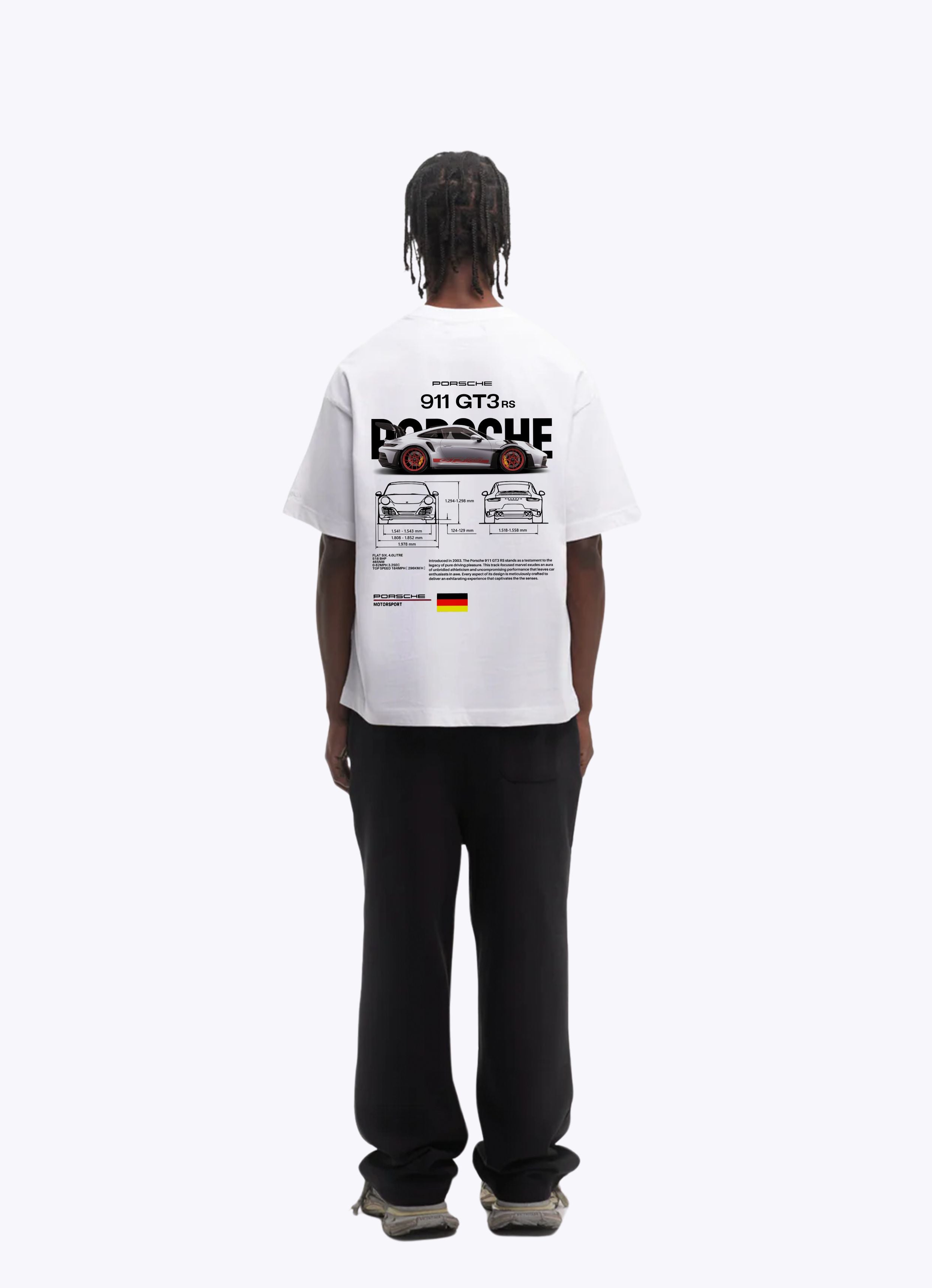Porsche 911 GT3 F&B White Oversized Tshirt