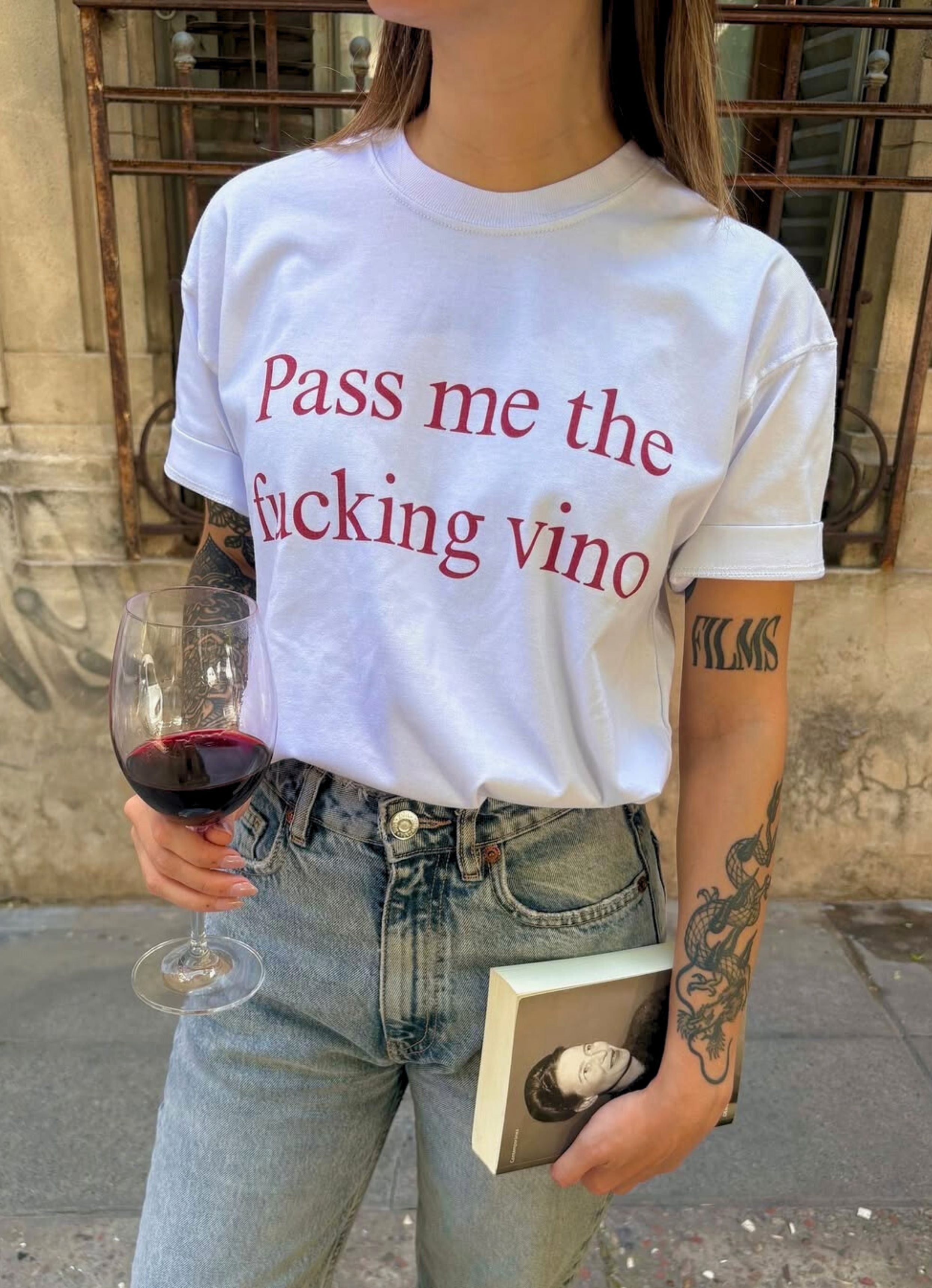 Pass Me The Vino Oversized Tshirt