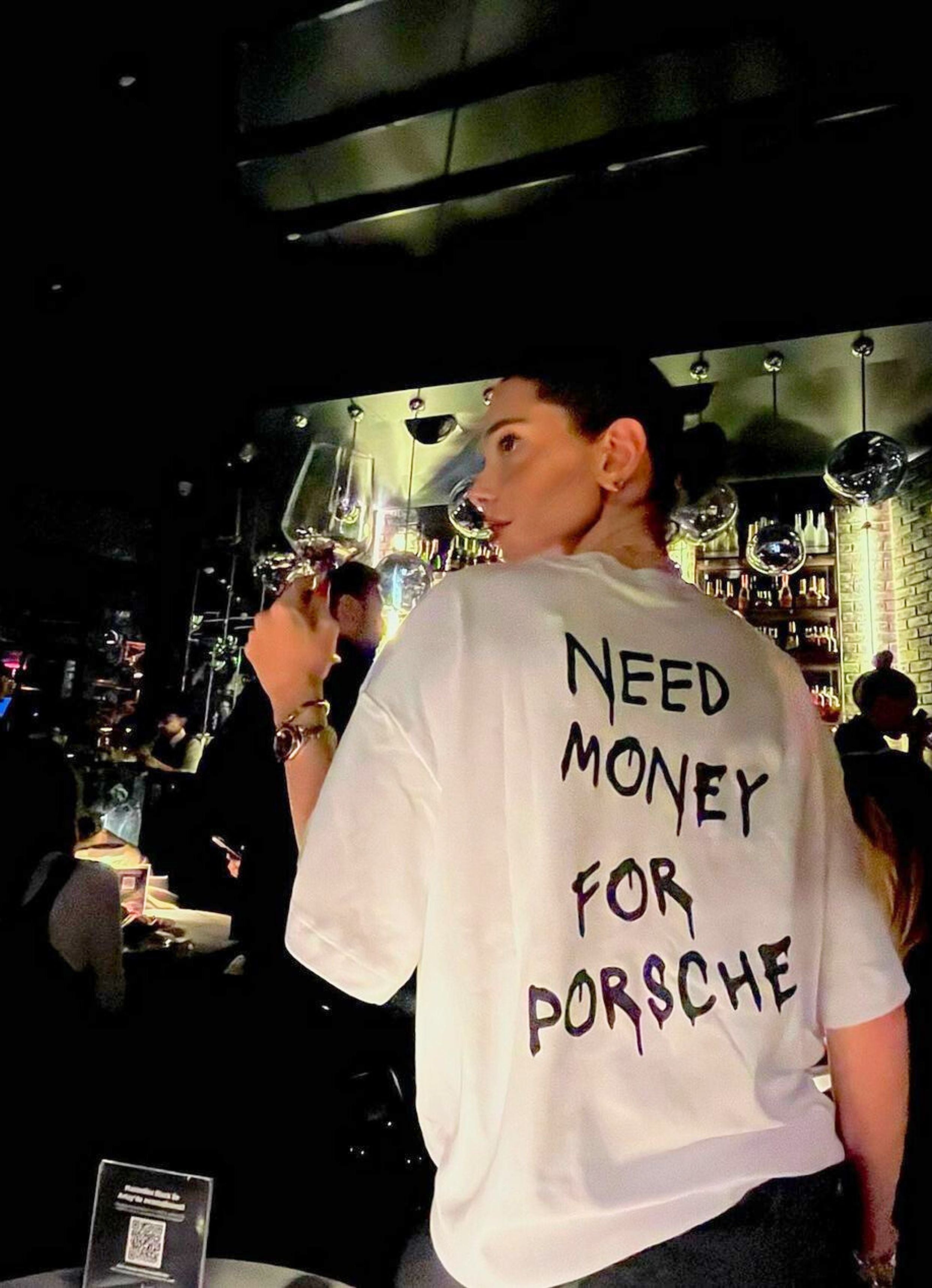 Need Money For Porsche White Oversized T-Shirt