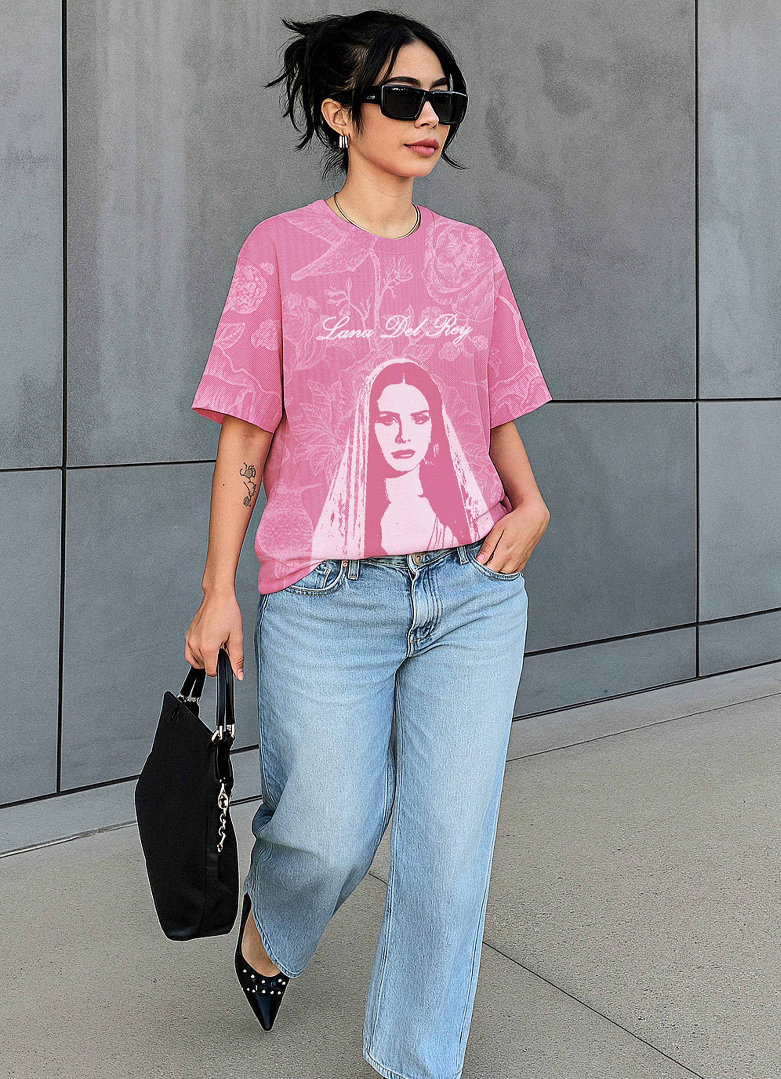 Lana Del Rey Pink Oversized T-shirt