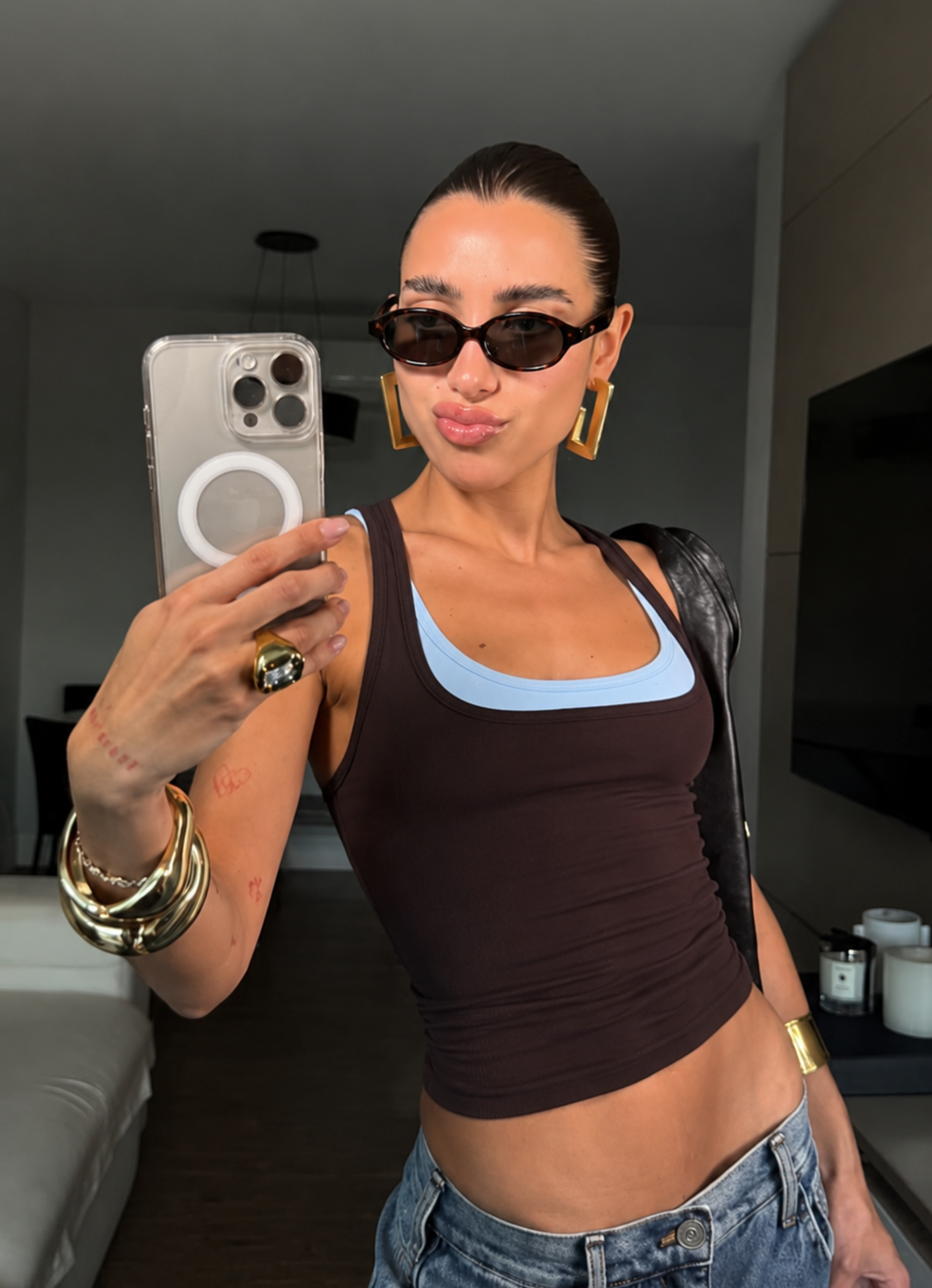 Women's Double Layer Halter Neck Top