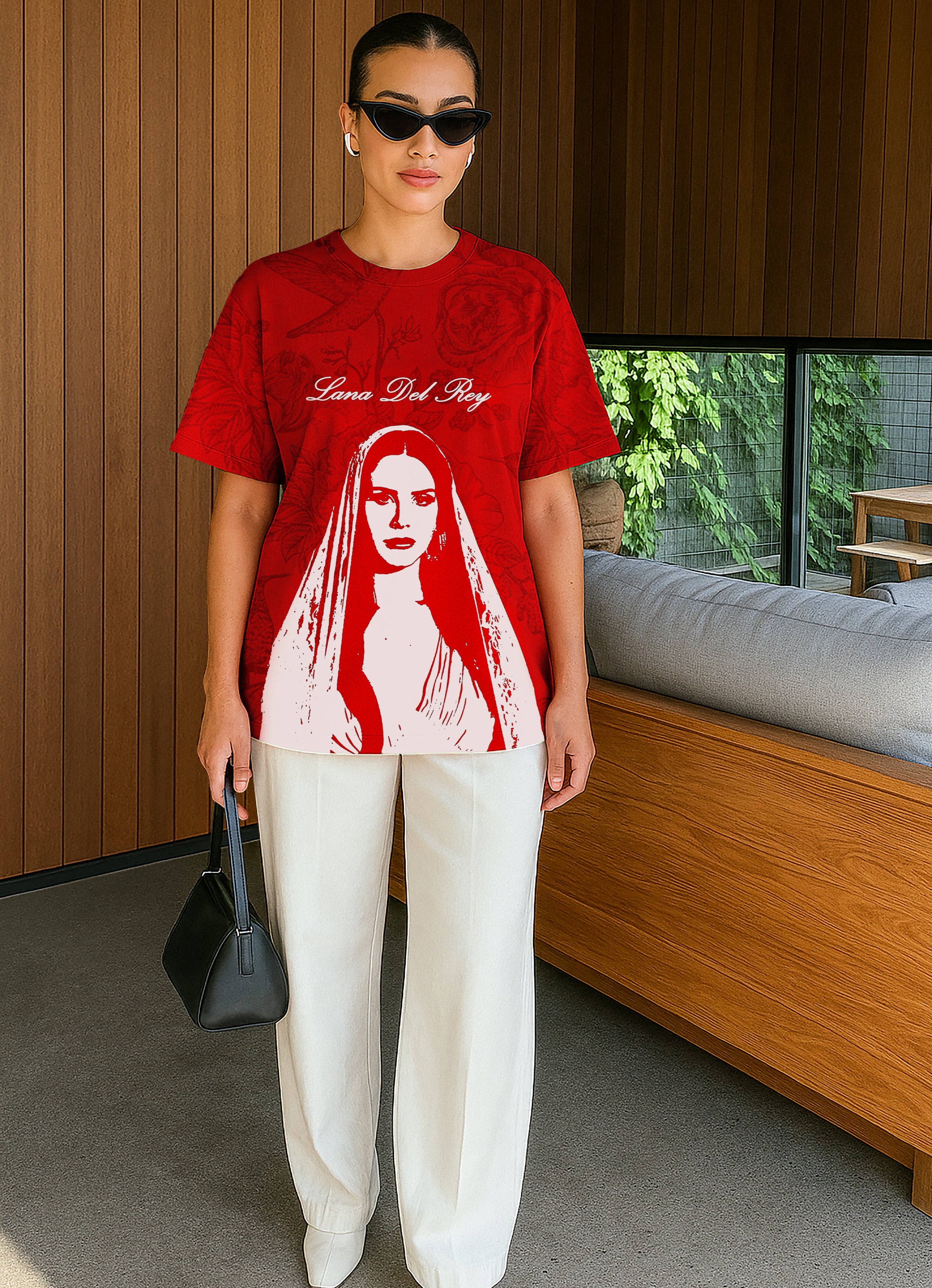 Lana Del Rey Red Oversized T-shirt