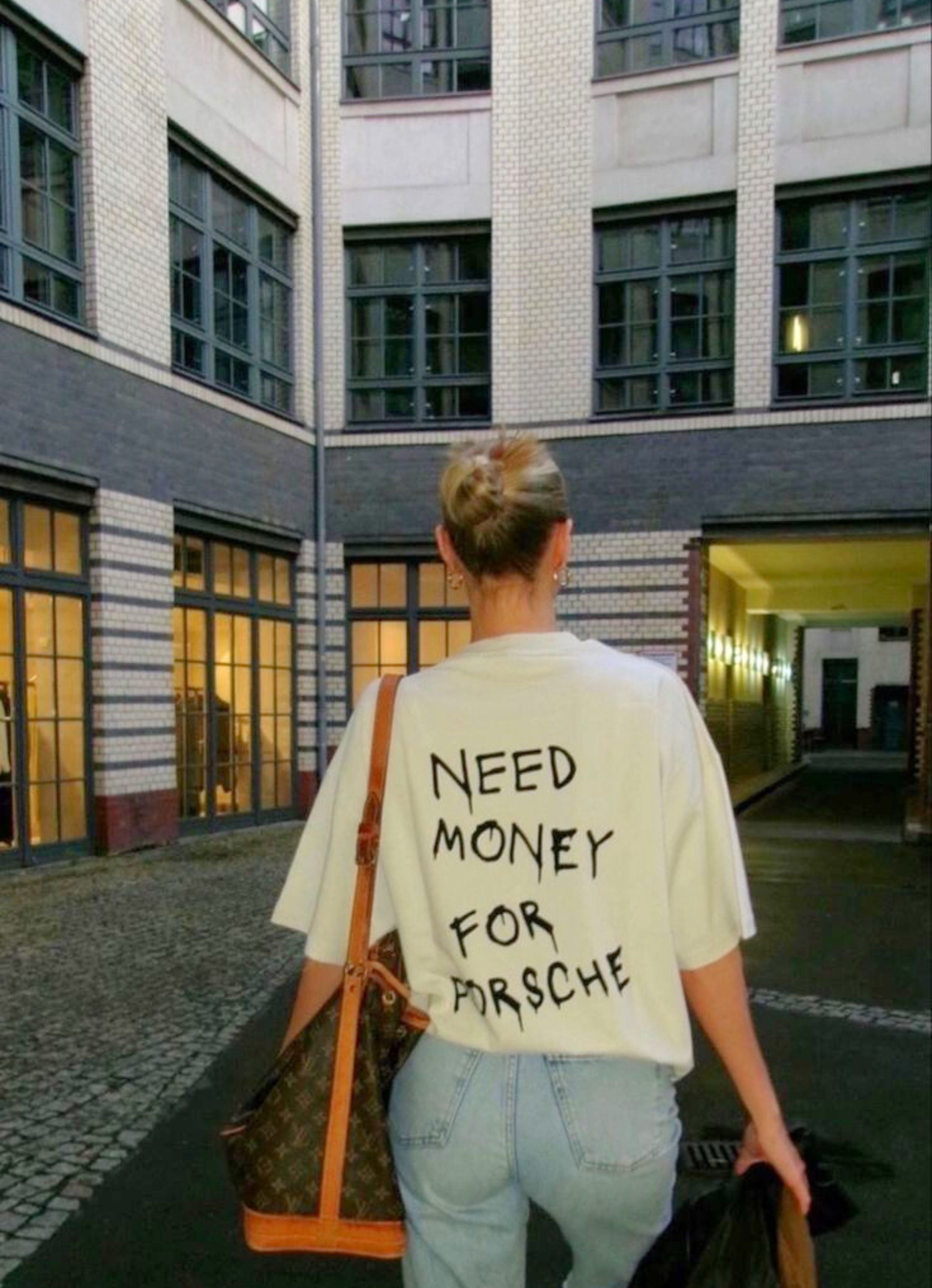 Need Money For Porsche White Oversized T-Shirt