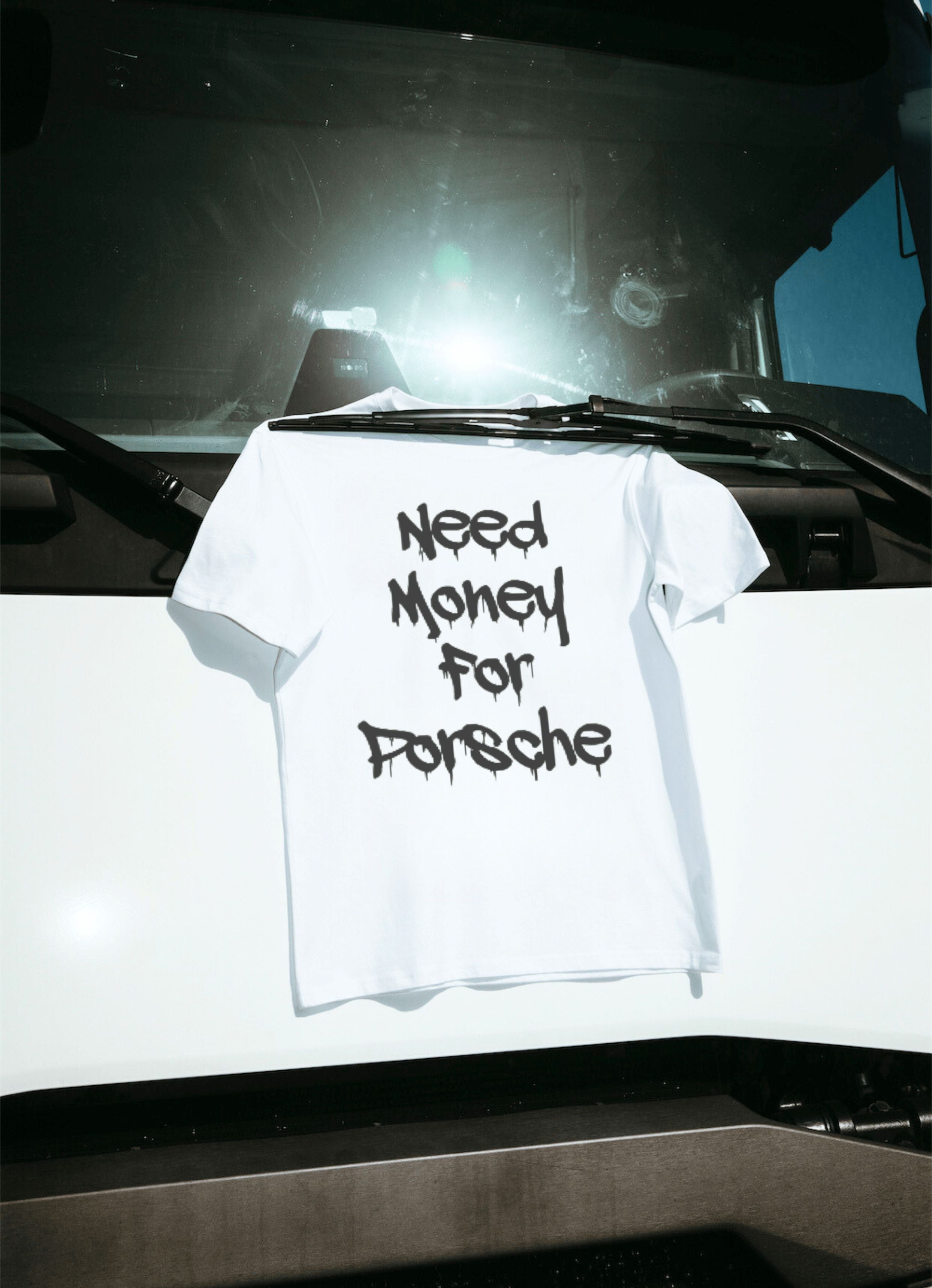 Need Money For Porsche White Oversized T-Shirt