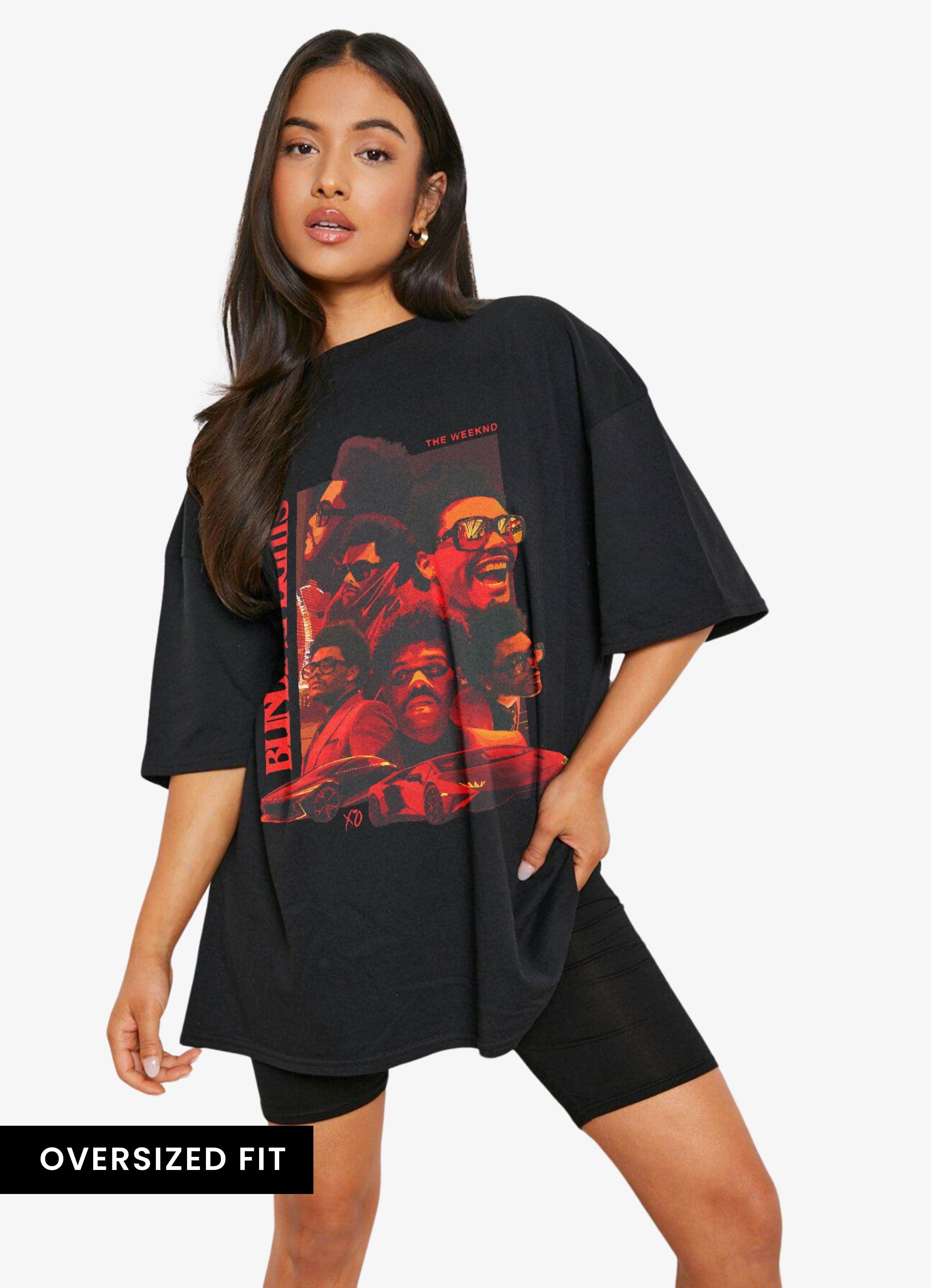 Weeknd Blinding Lights Black Oversized Tshirt