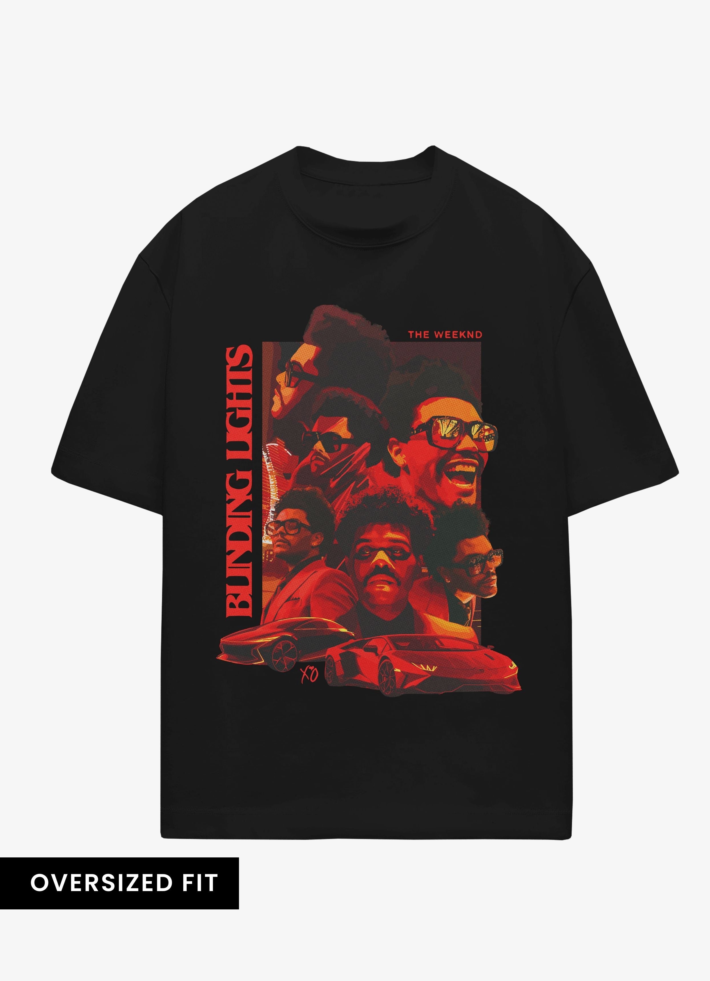 Weeknd Blinding Lights Black Oversized Tshirt