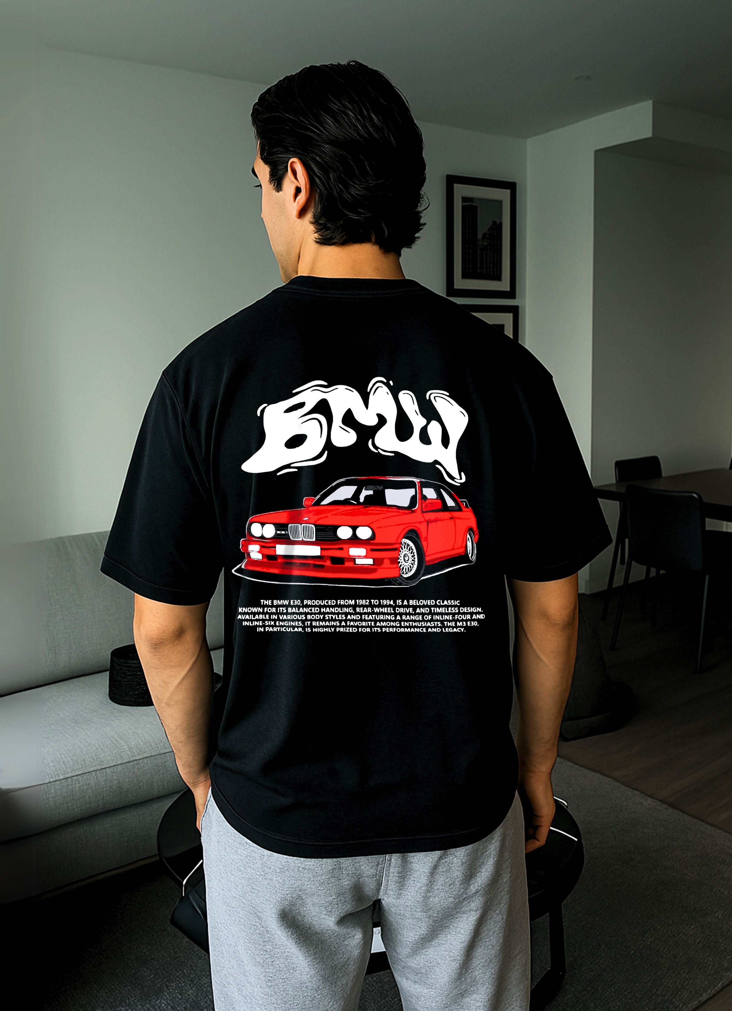 Bmw E30 Black Oversized Tshirt