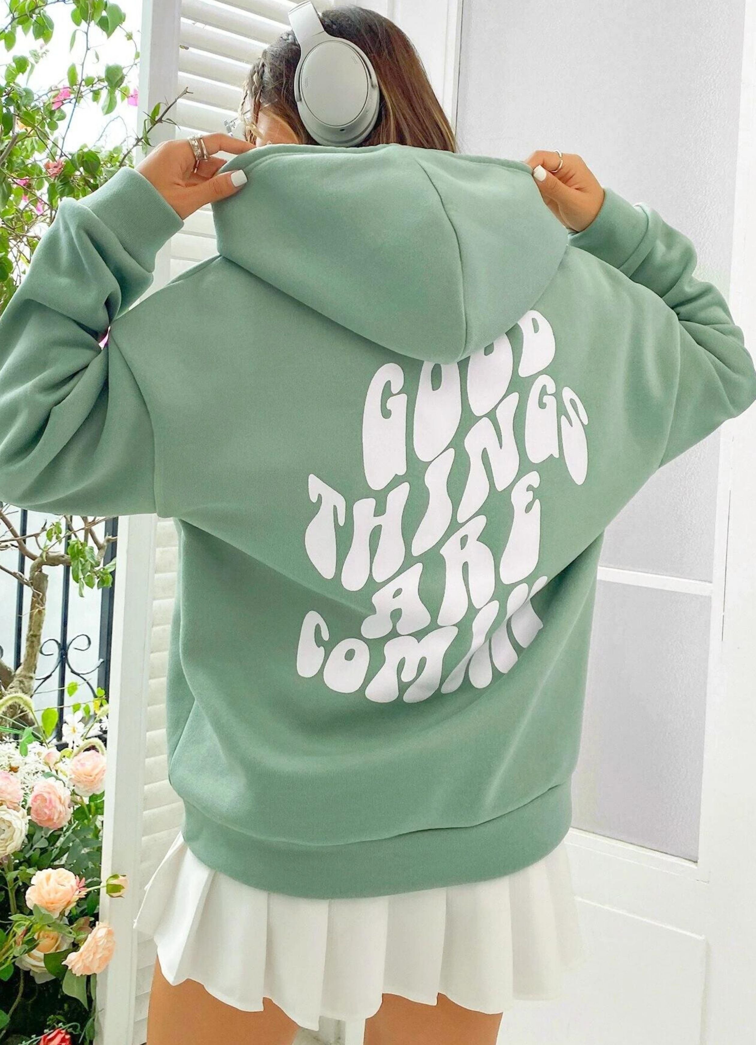 Good Things Are Coming  Mint Green Unisex Hoodie
