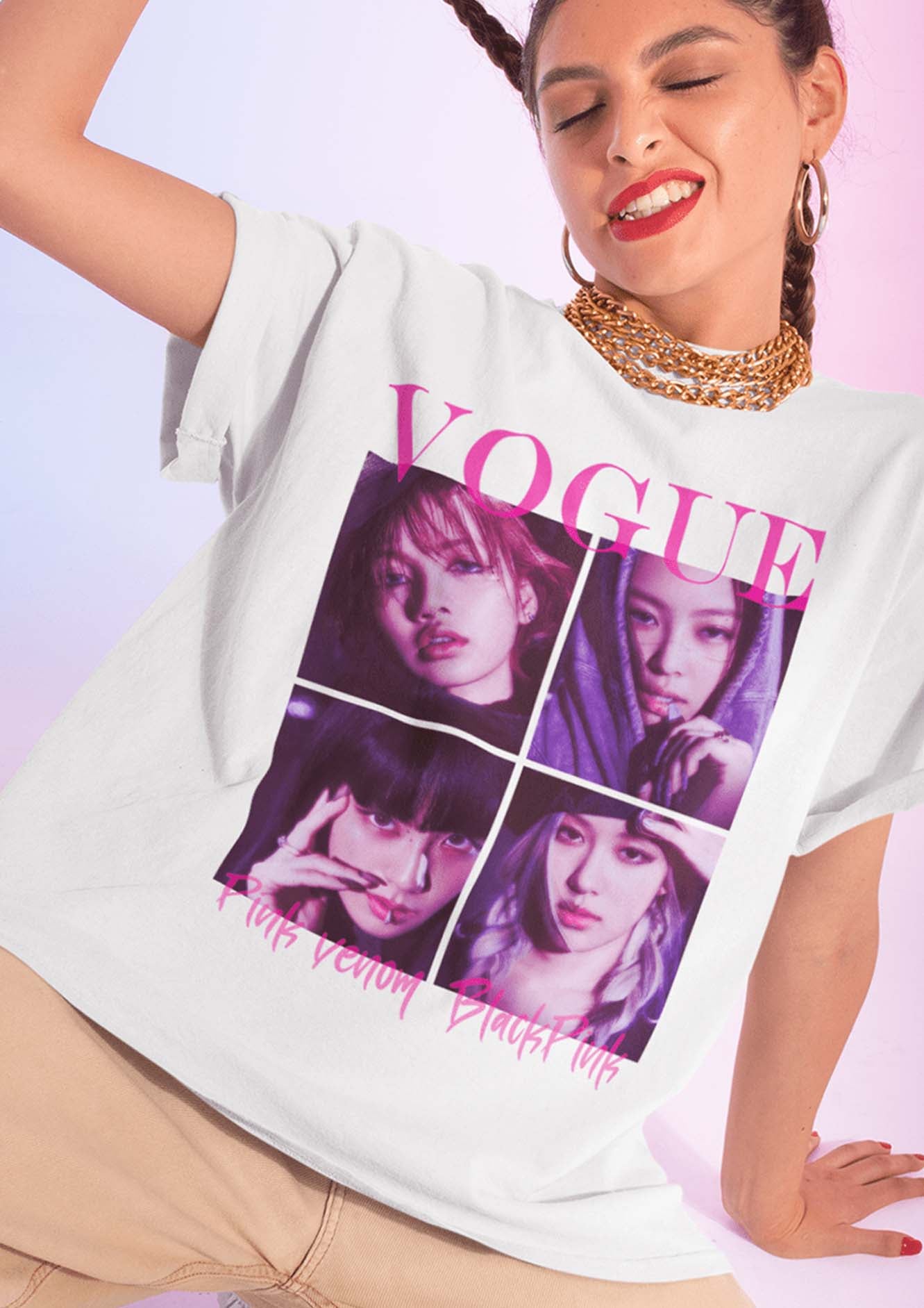 Blackpink Vogue Pink Venom Unisex Tshirt