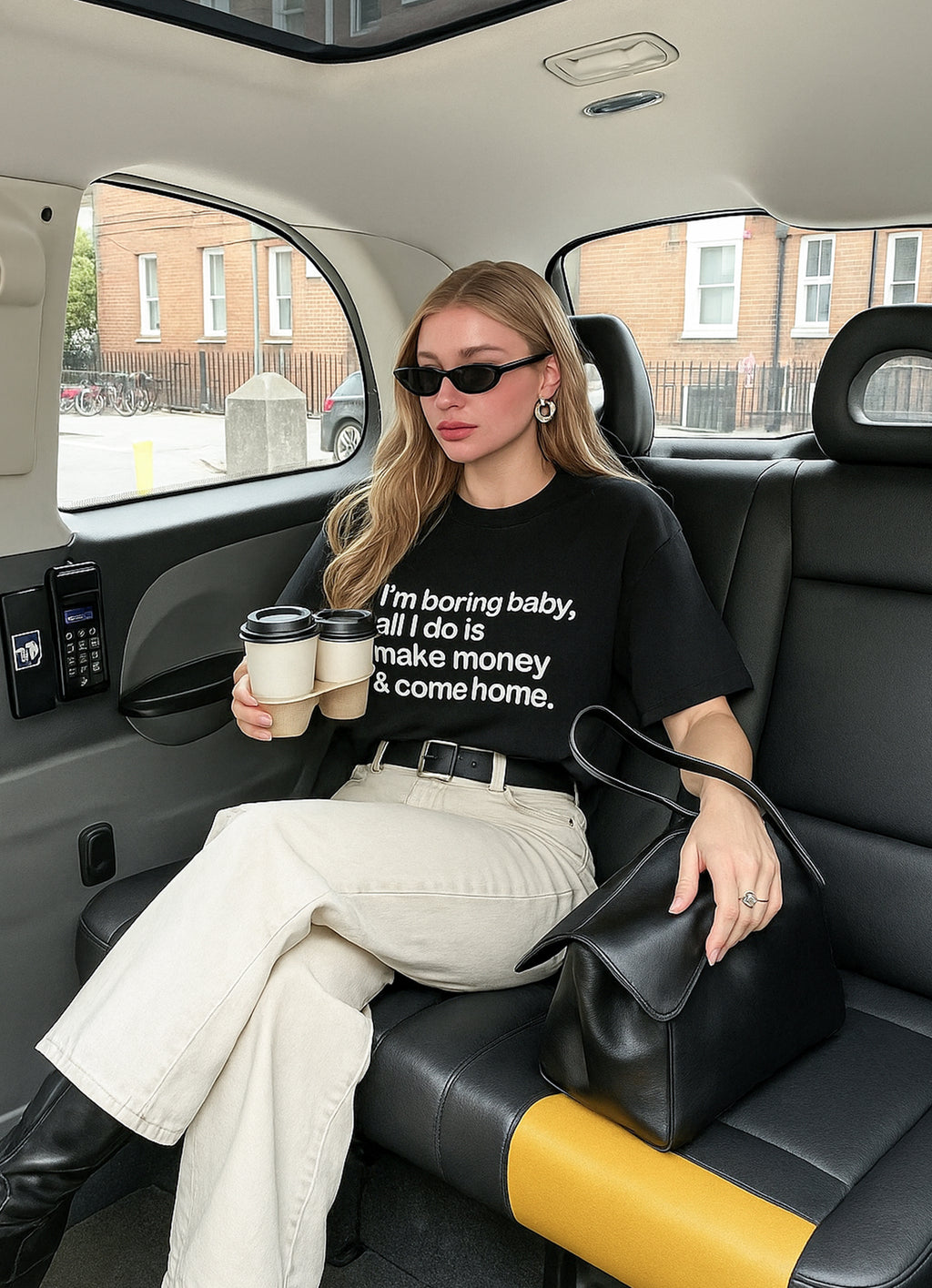 I'm Bored Baby Black Oversized Tshirt