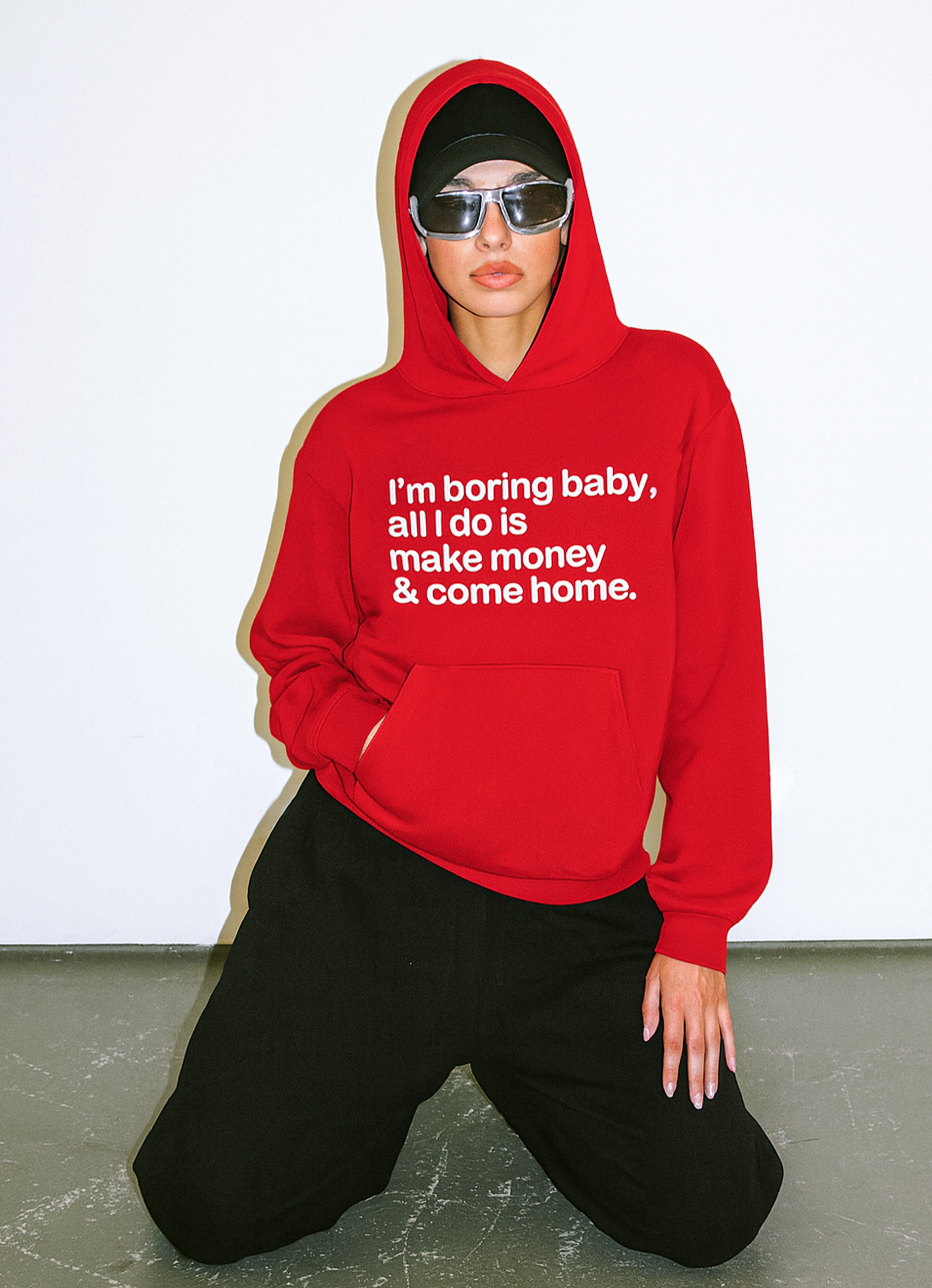 I'm Bored Baby Red Hoodie