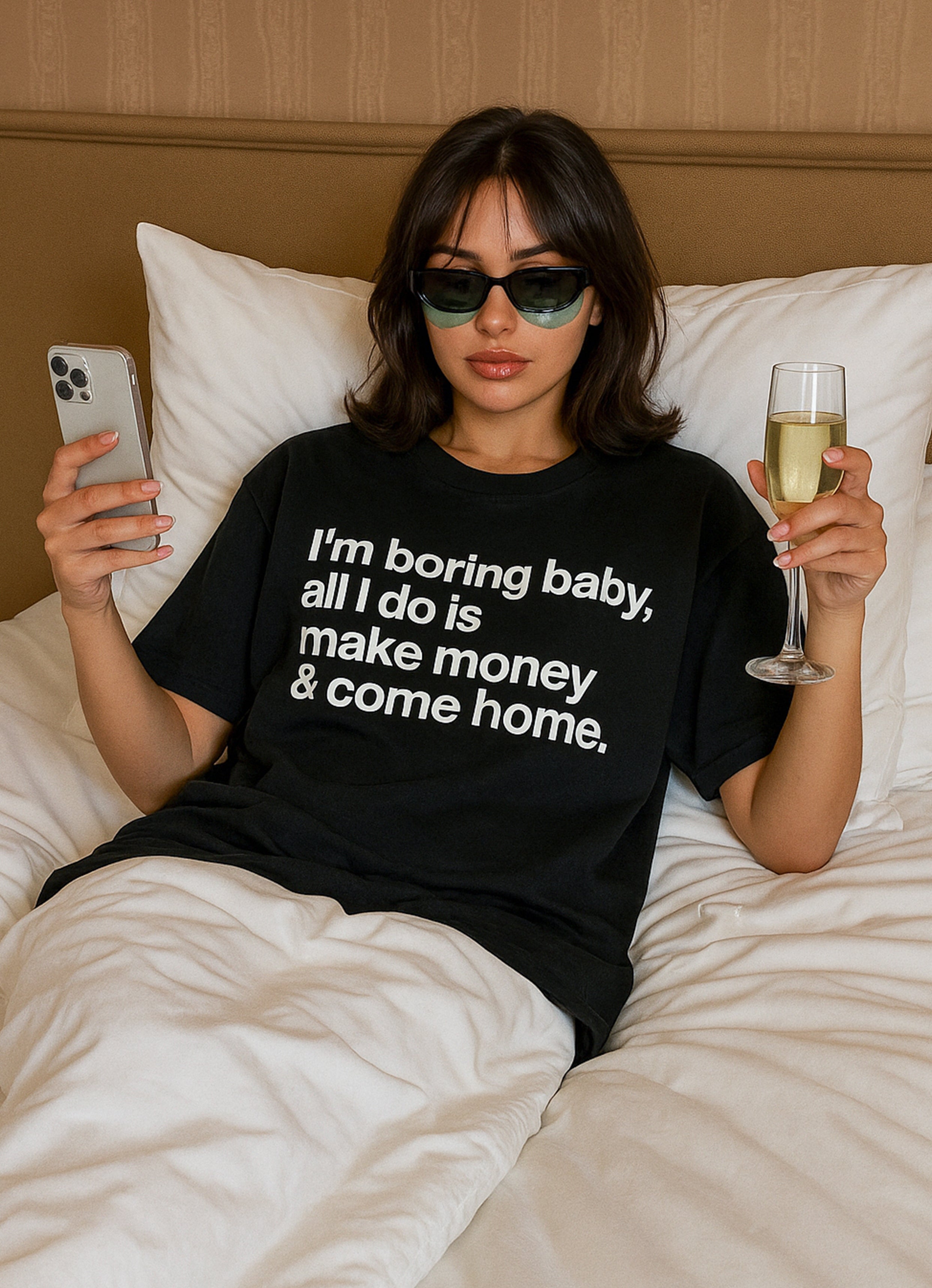 I'm Bored Baby Black Oversized Tshirt