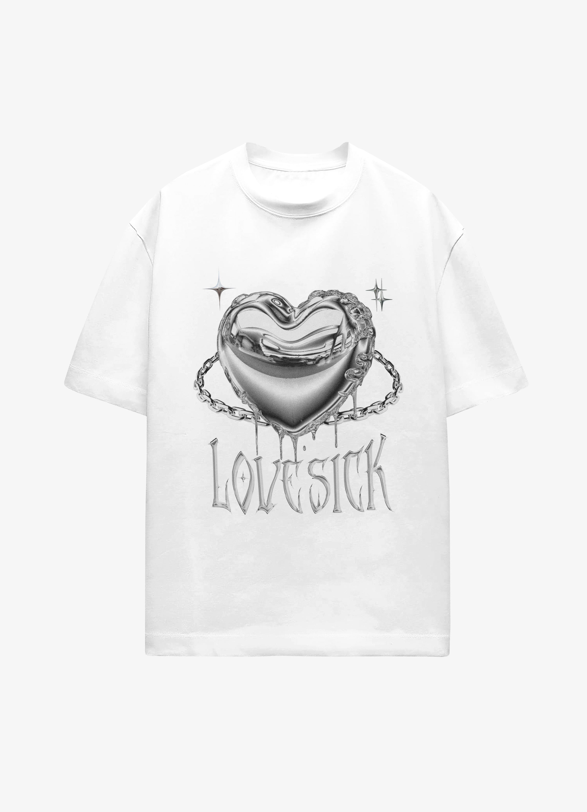 Y2K Lovesick White Oversized Tshirt