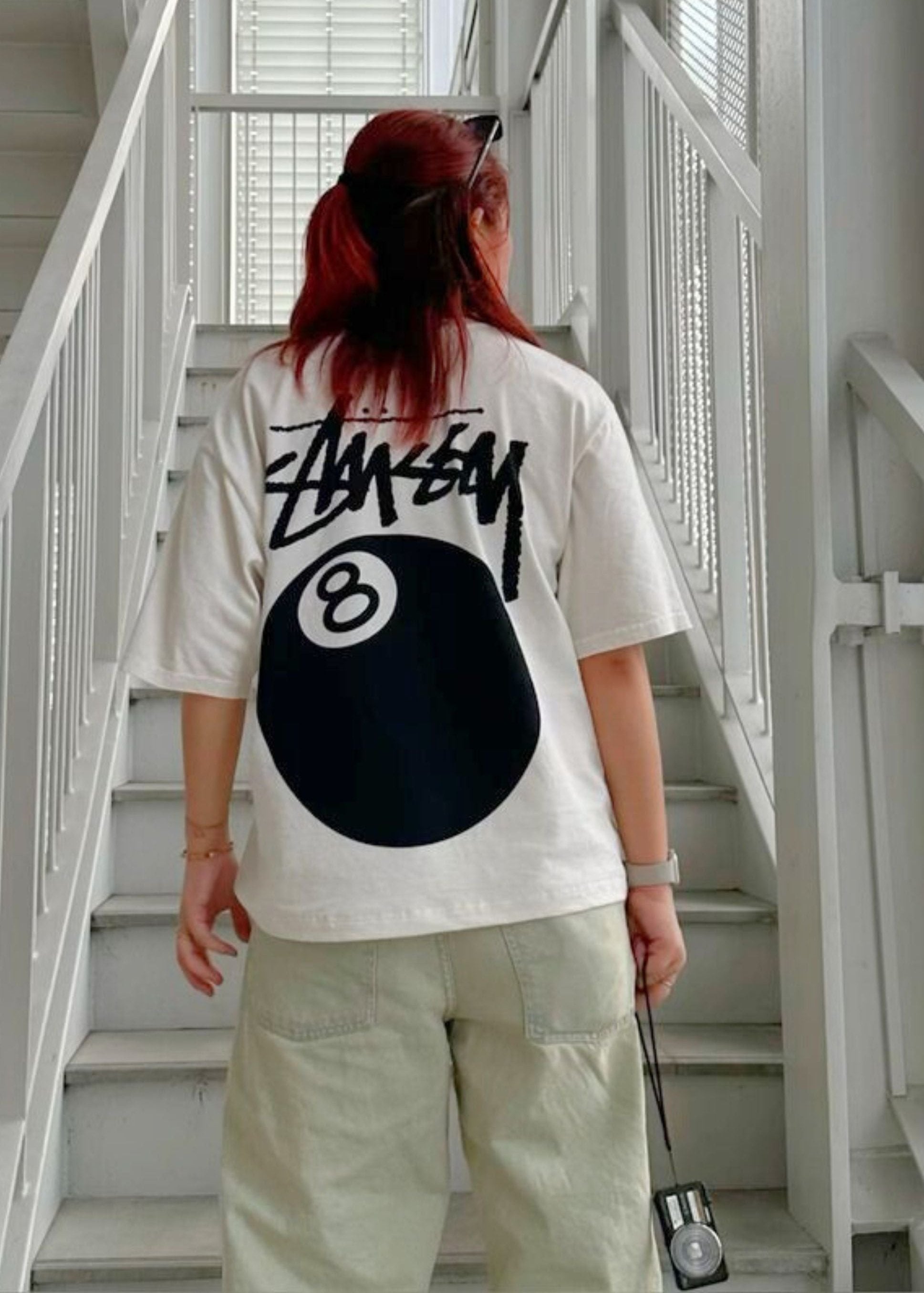 8 Ball White Oversized Tshirt