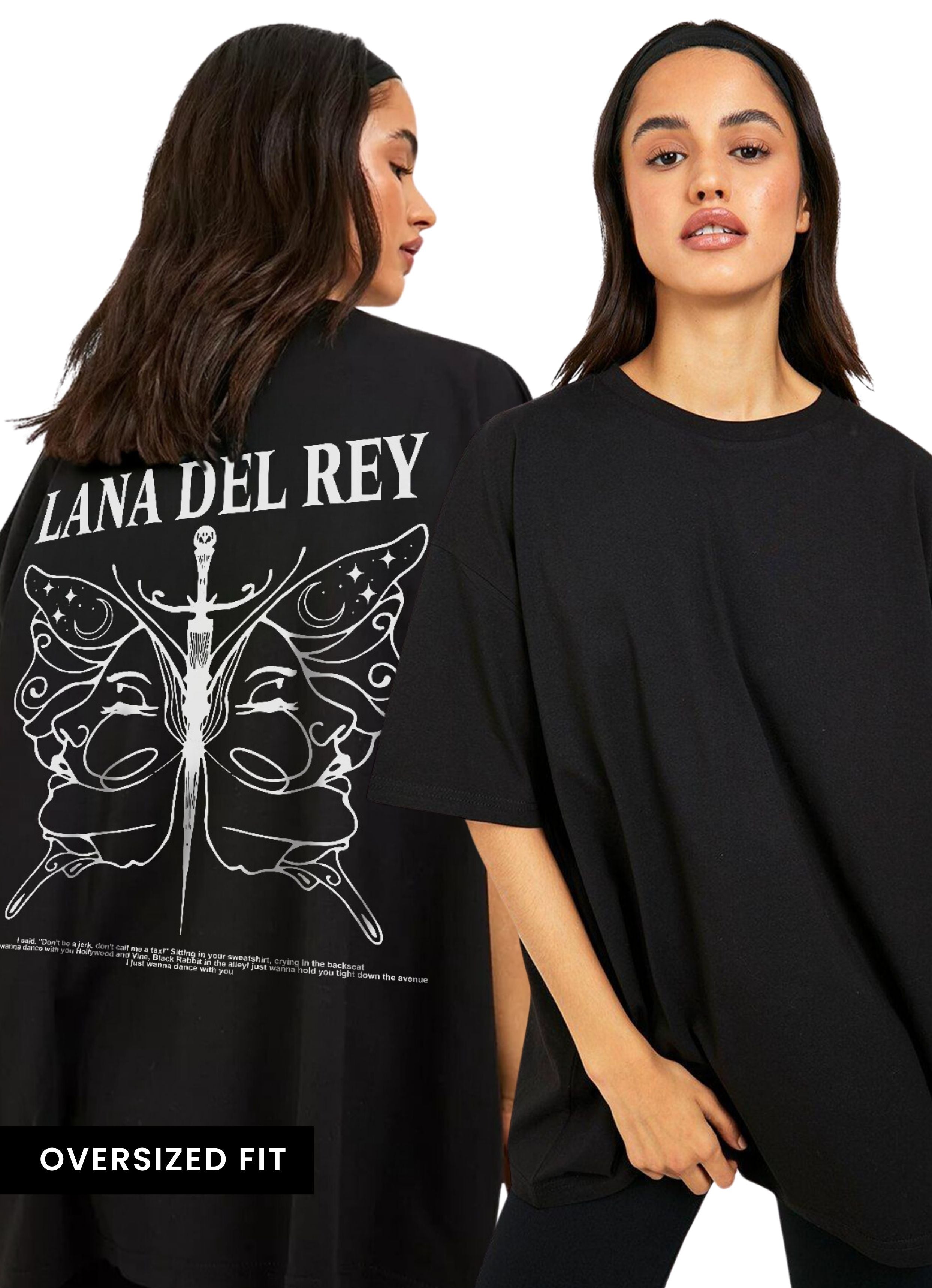 Lana Del Rey Butterfly Back Oversized Unisex Tshirt
