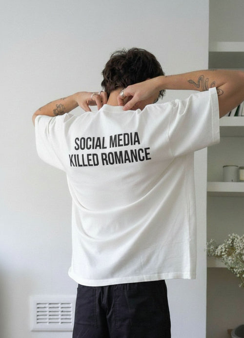 Social Media Killed Romance Tshirt | White