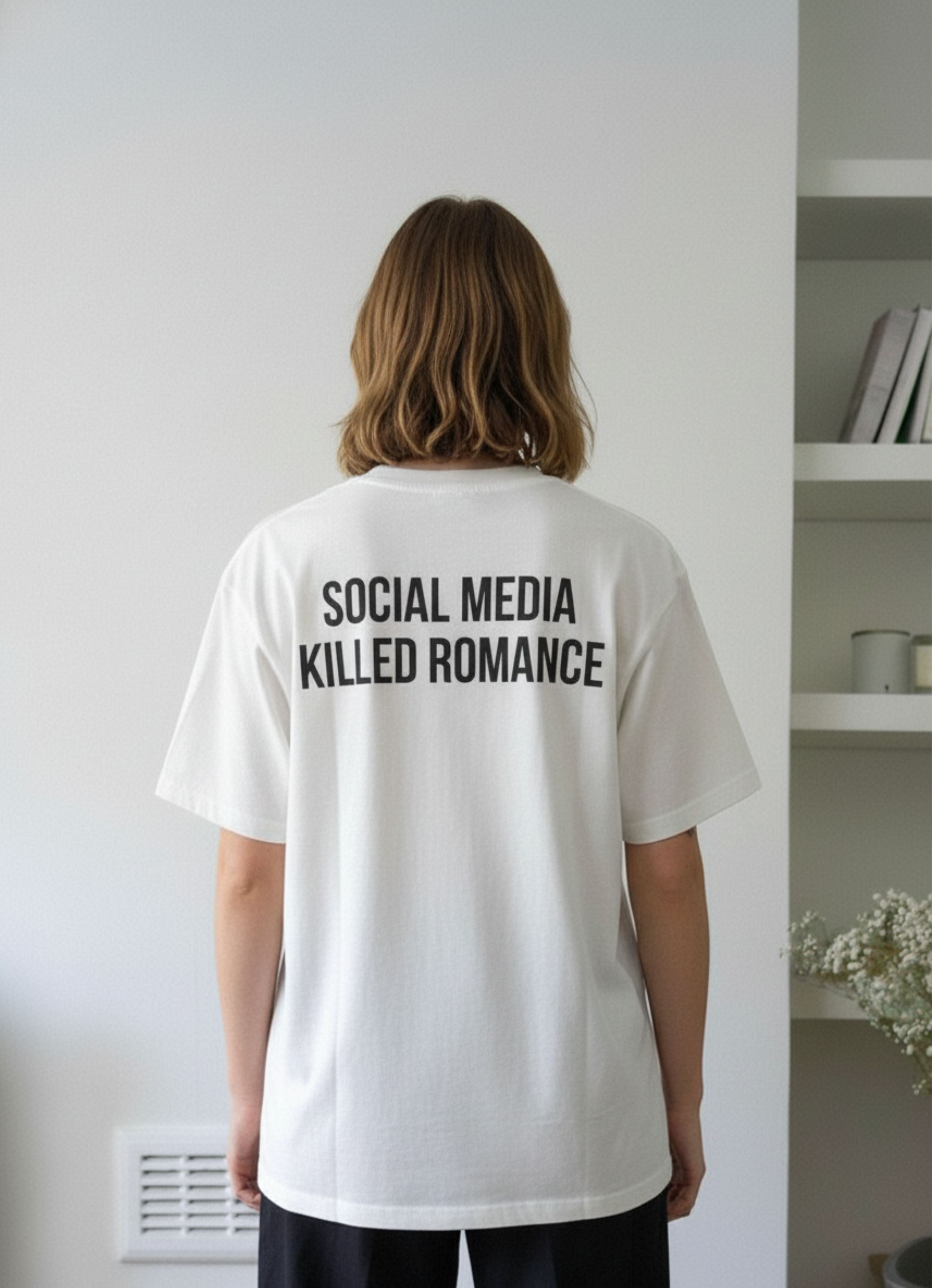 Social Media Killed Romance Tshirt | White