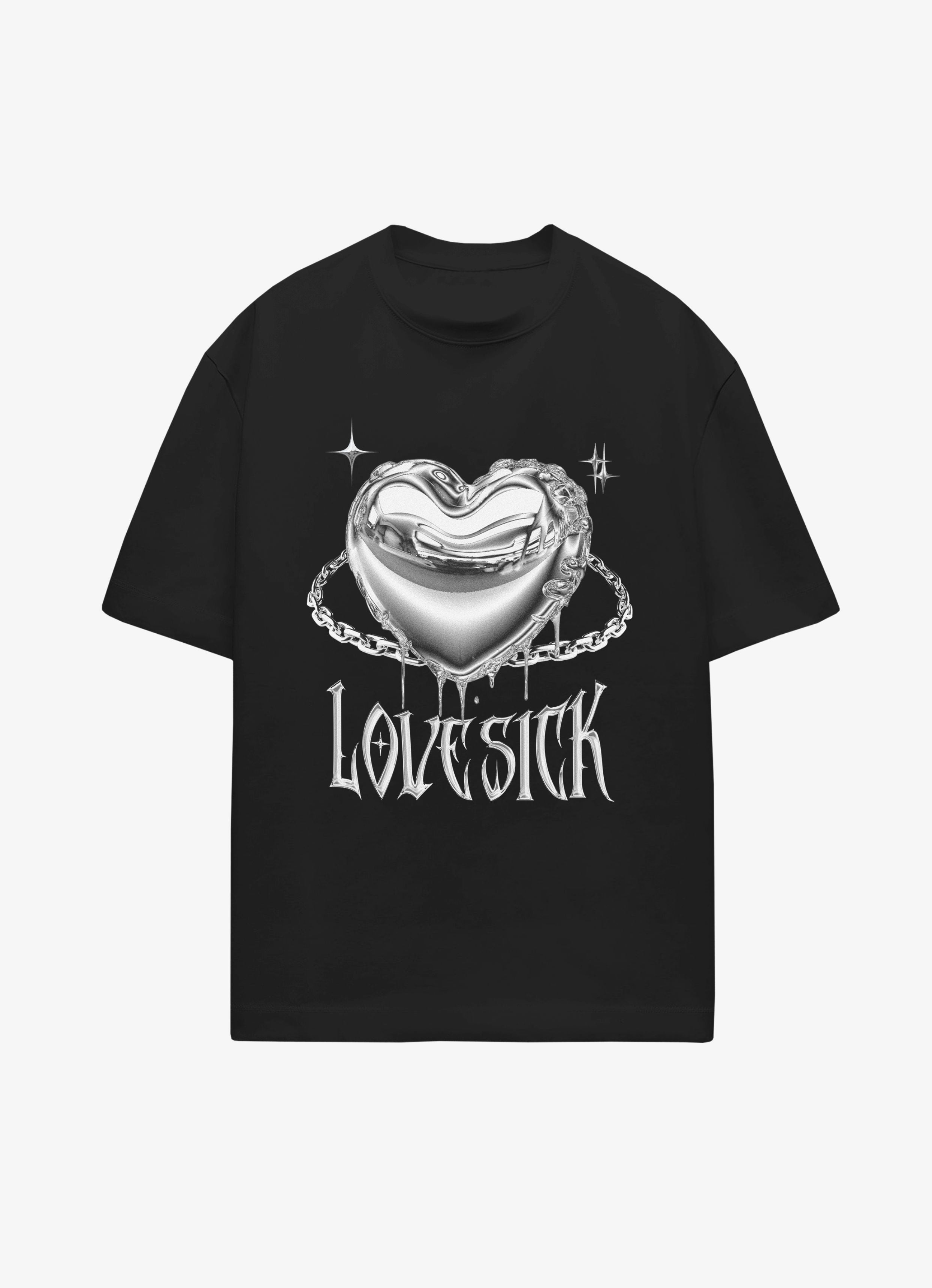 Y2K Lovesick Black Oversized Tshirt