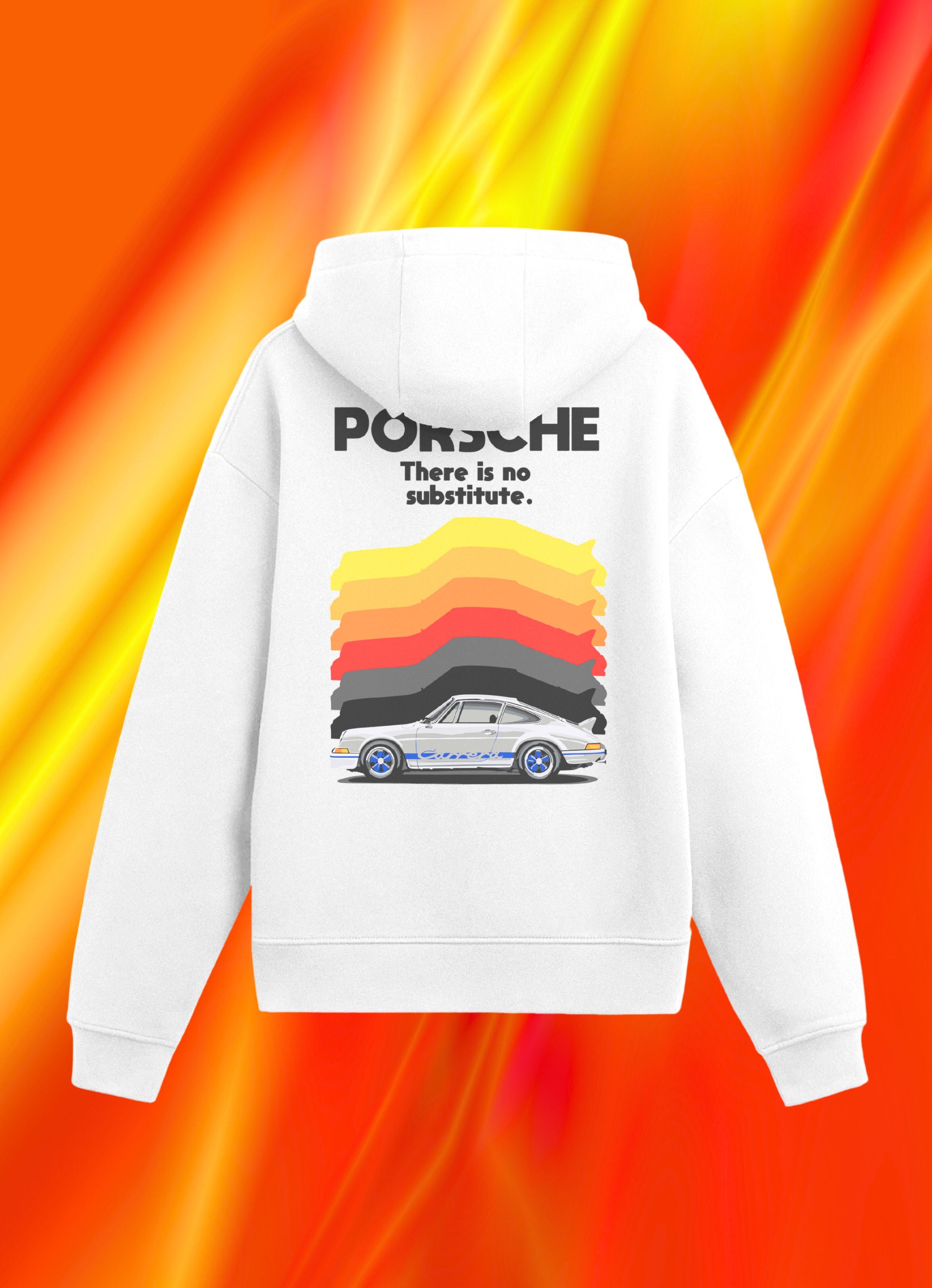 Porsche Back V1 White Hoodie