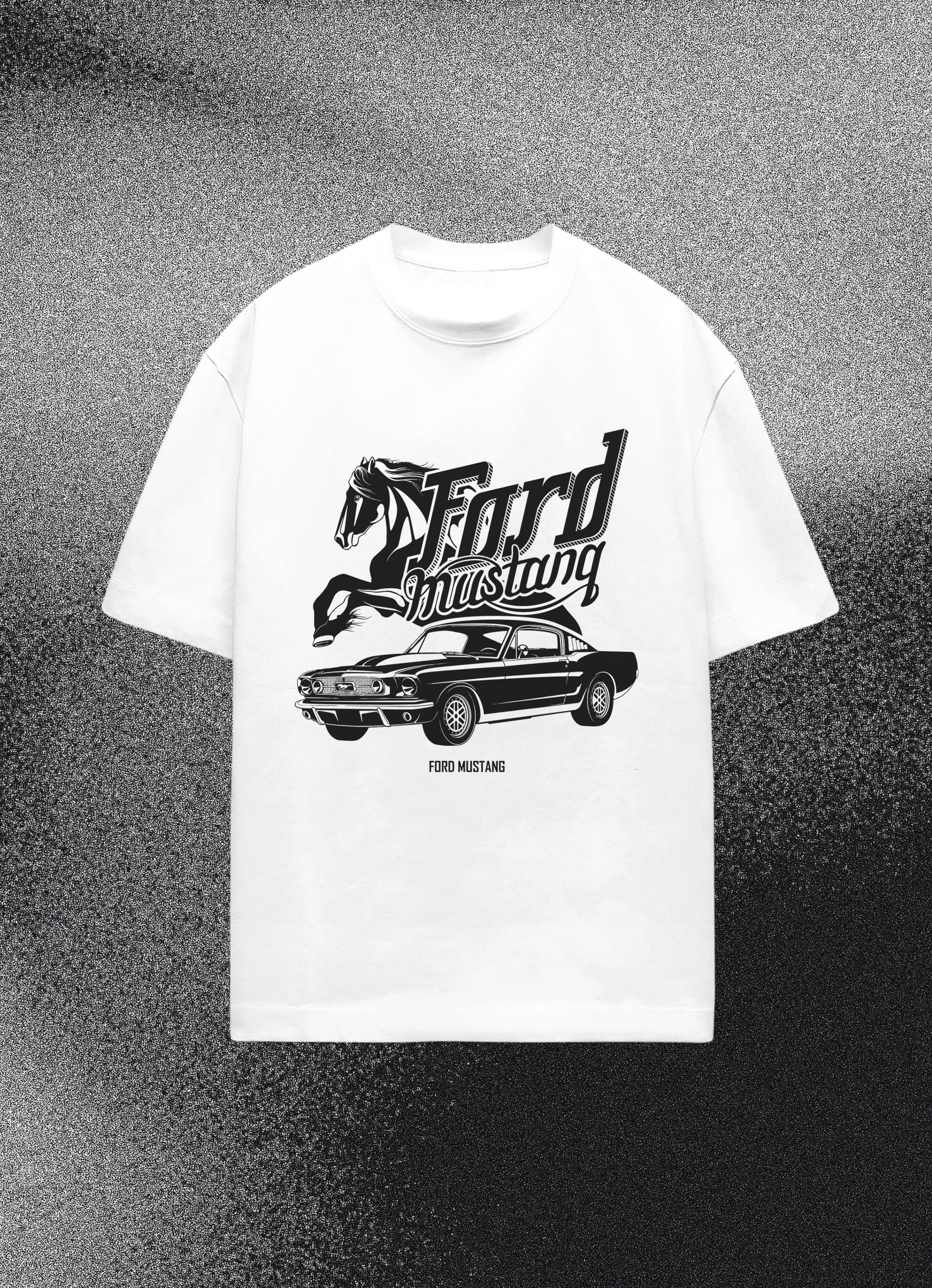 Ford Mustang White Oversized Tshirt