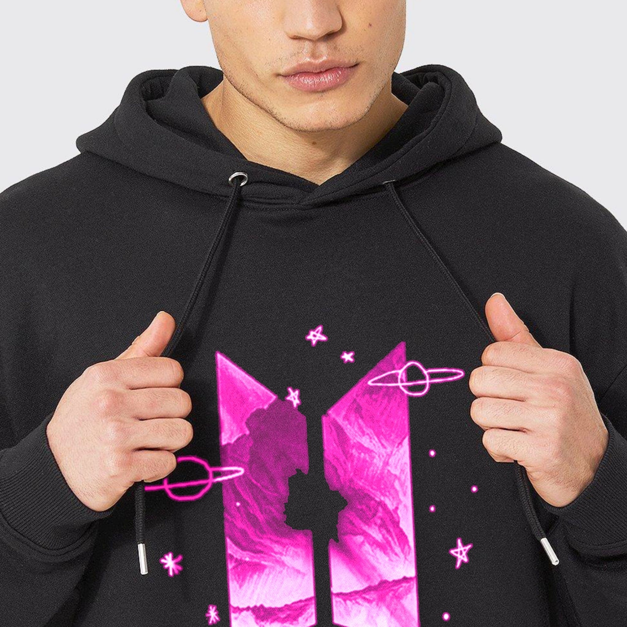 BTS Pink Galaxy Logo Unisex Hoodie | BFS