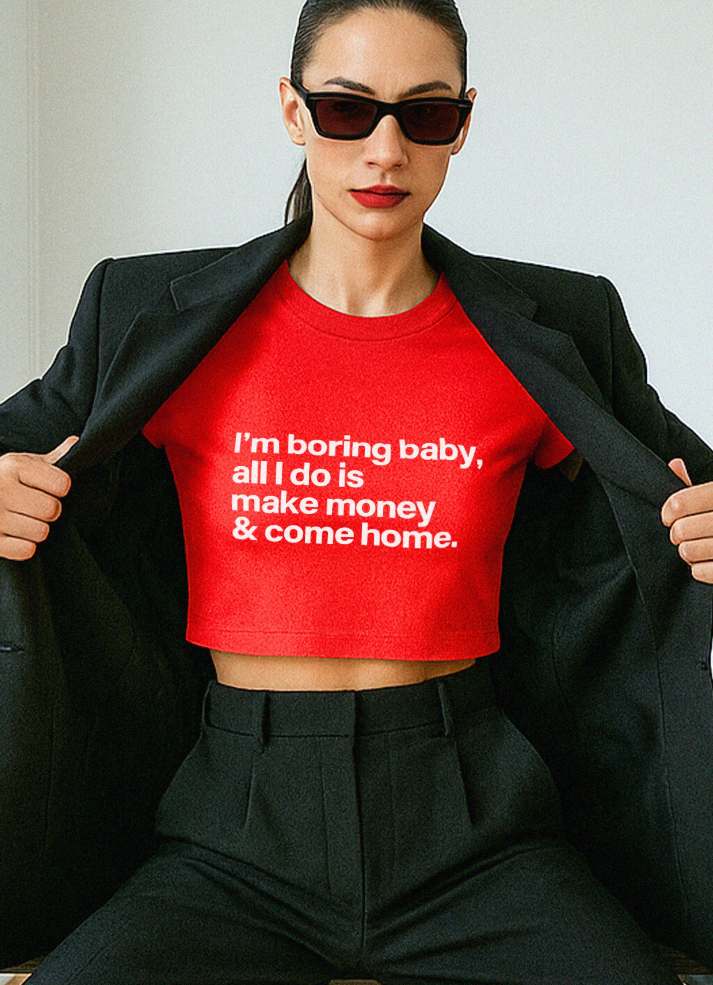 I'm Bored Baby Red Crop top