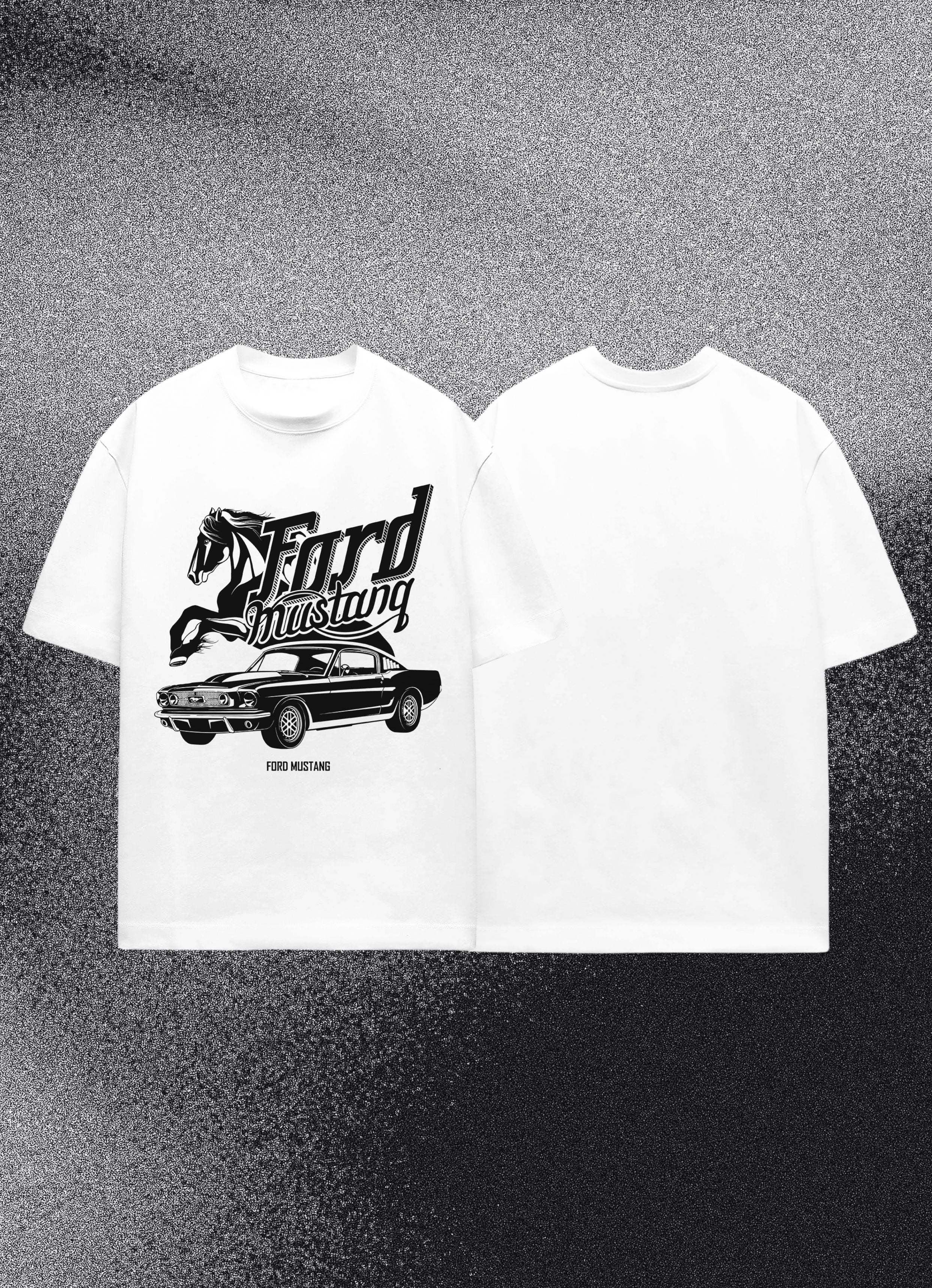 Ford Mustang White Oversized Tshirt