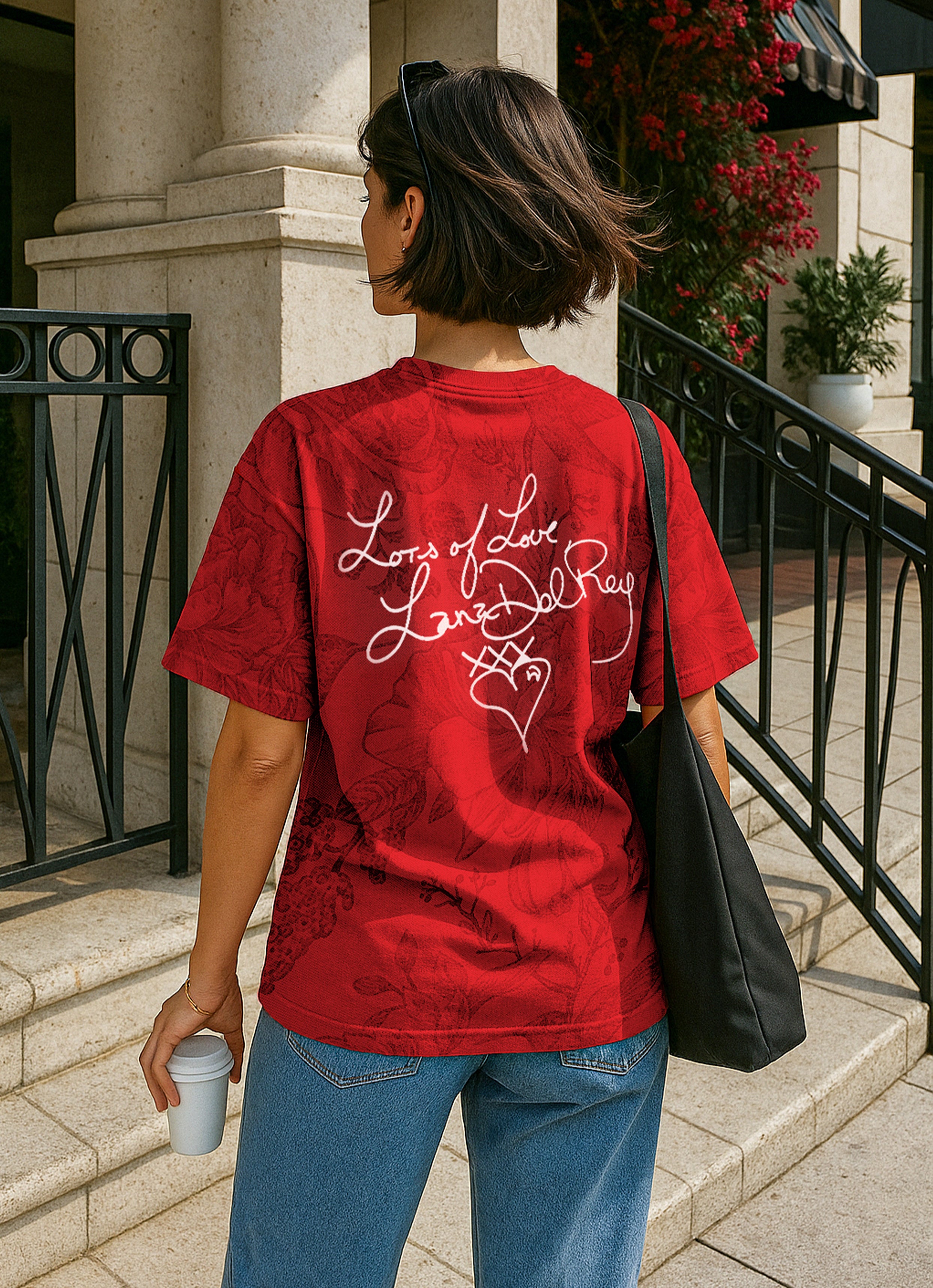Lana Del Rey Floral Oversized T-shirt
