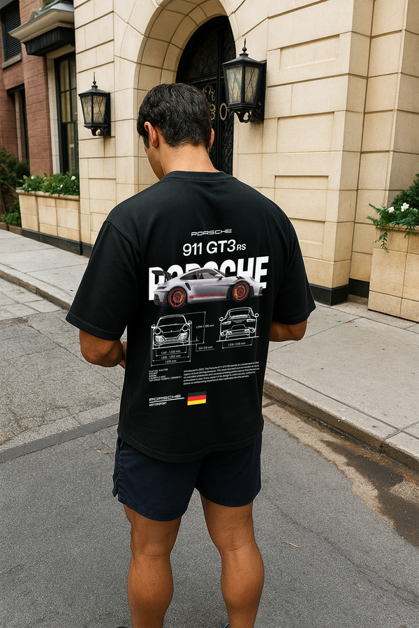 Porsche 911 GT3 F&B Black Oversized Tshirt