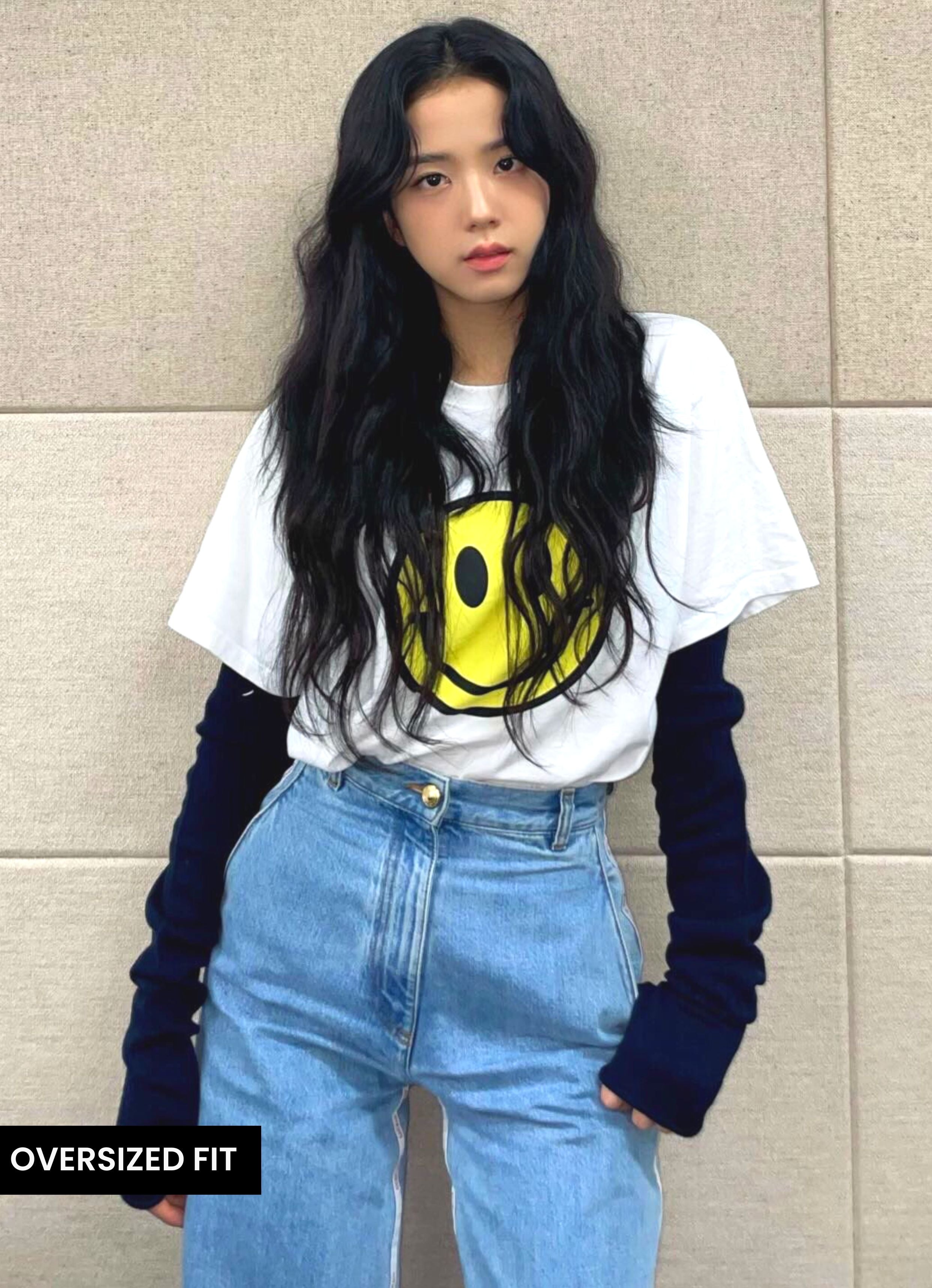 Jisoo Smiley Oversized Unisex T-shirt | Sale