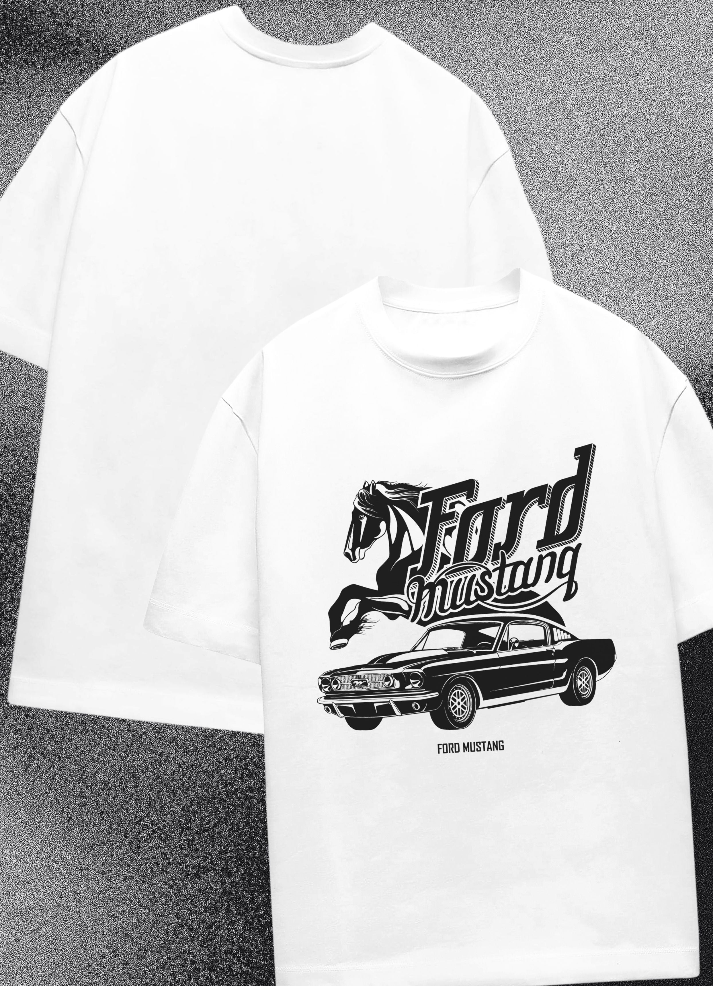 Ford Mustang White Oversized Tshirt