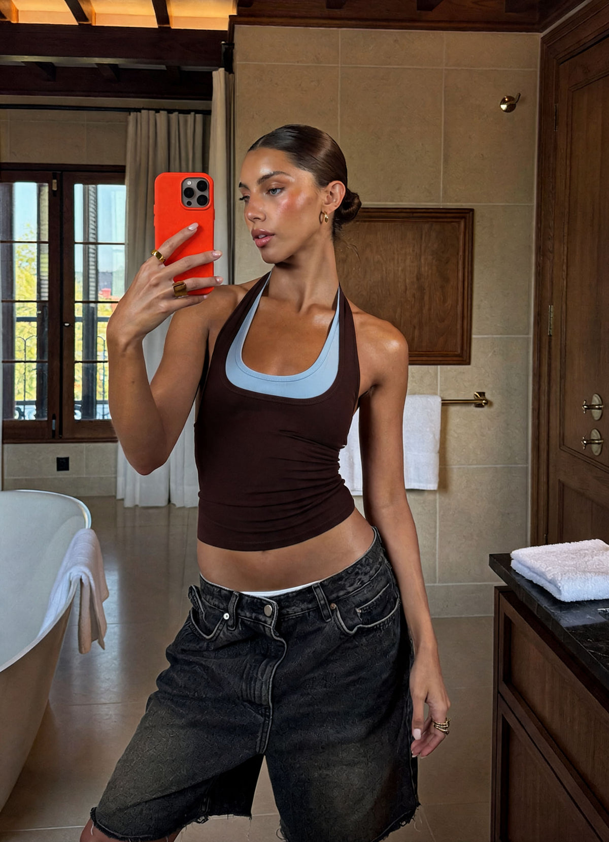 Double Layer Halter Neck Top