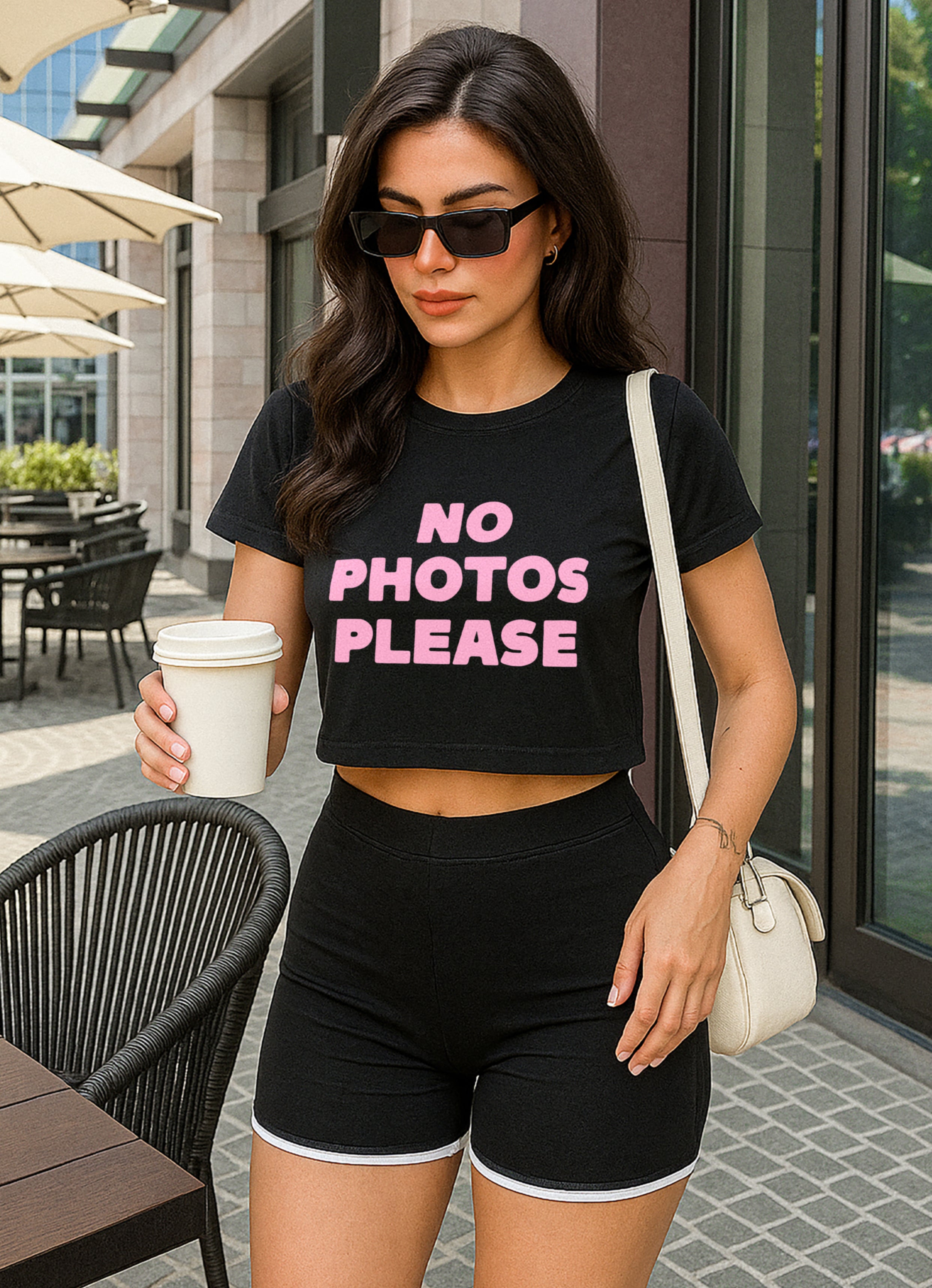 No Photos Please Crop Top