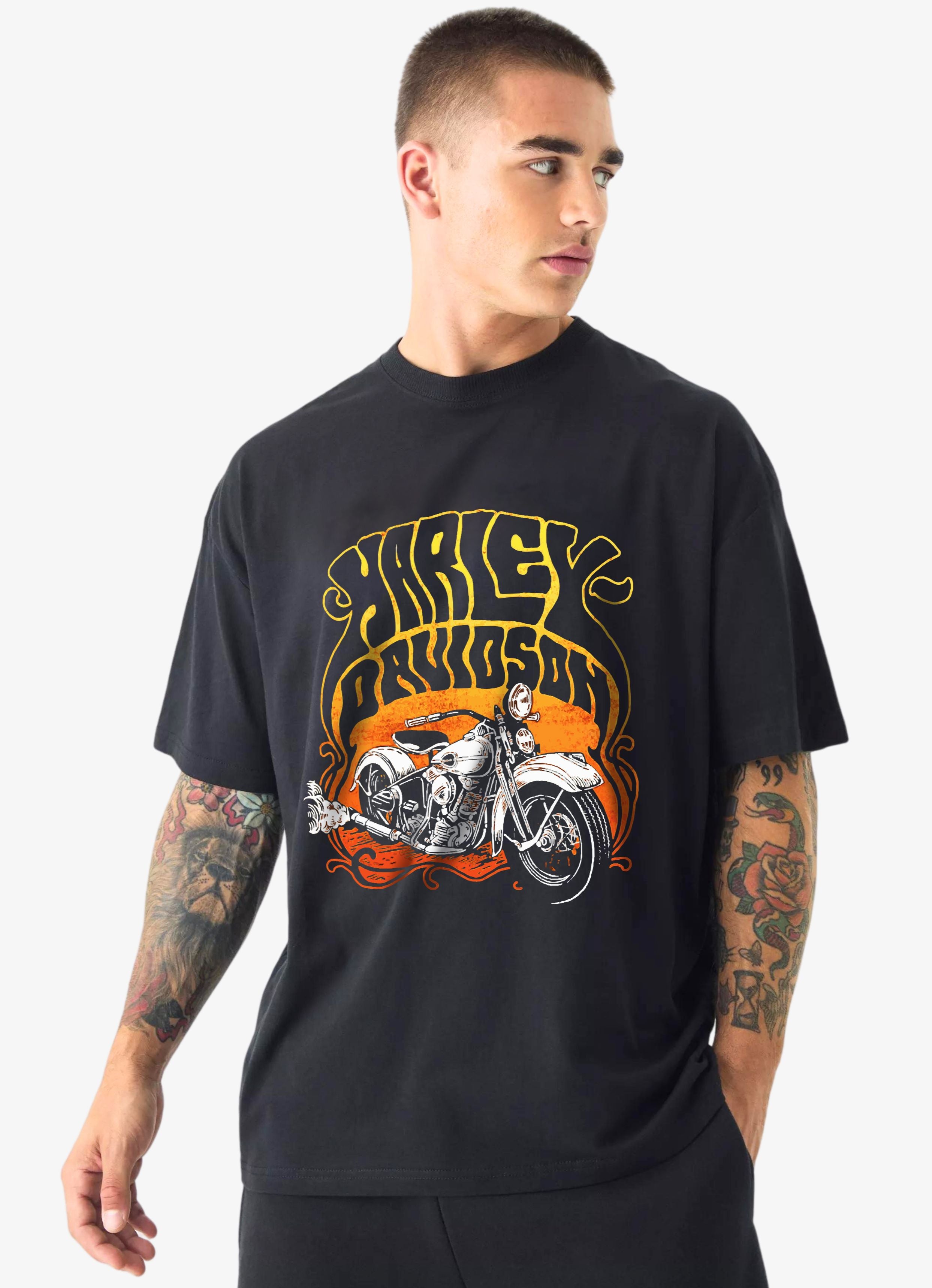 Harley Davidson Black Oversized Tshirt