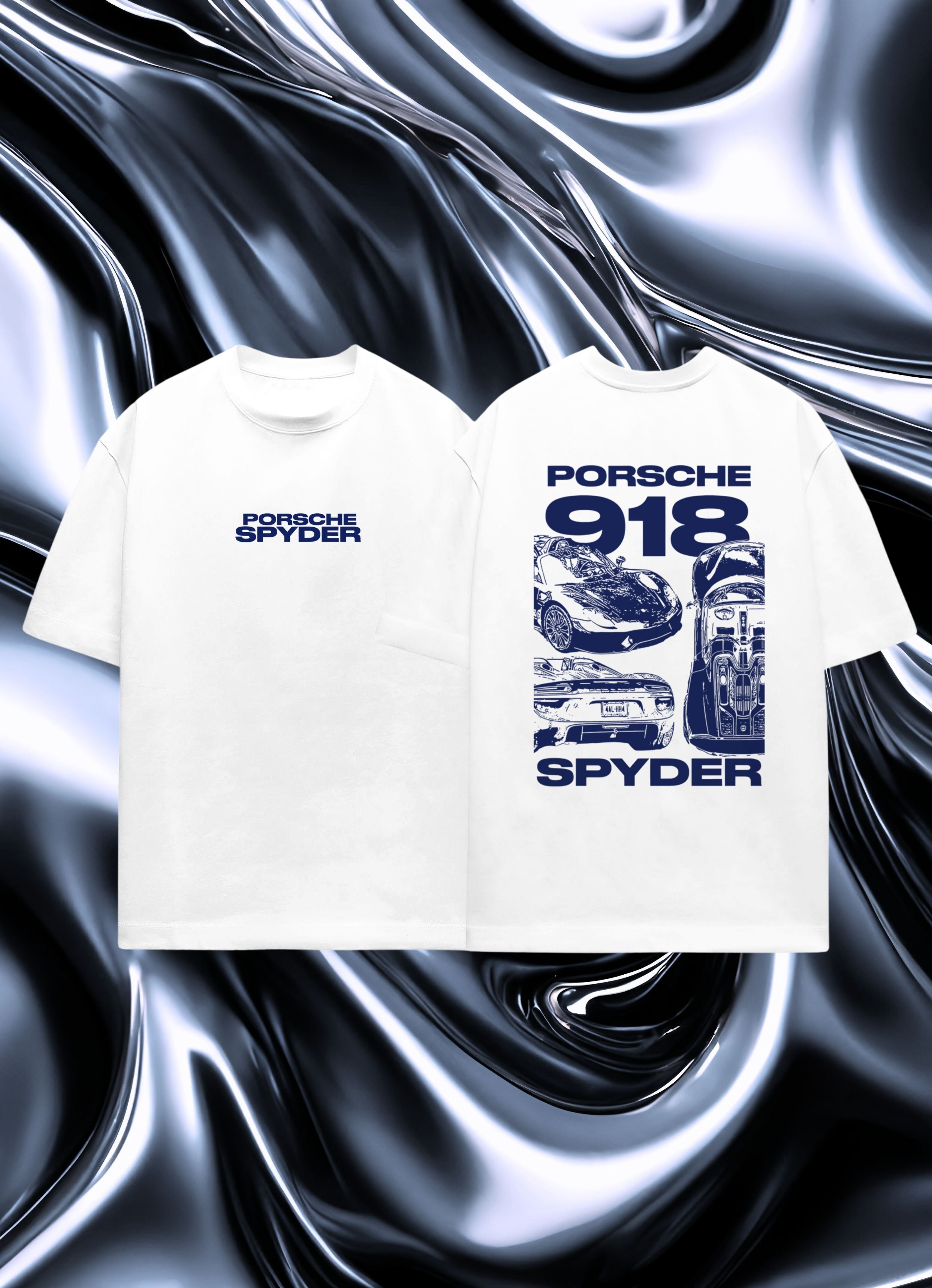 Porsche Spyder F&B White Oversized Tshirt