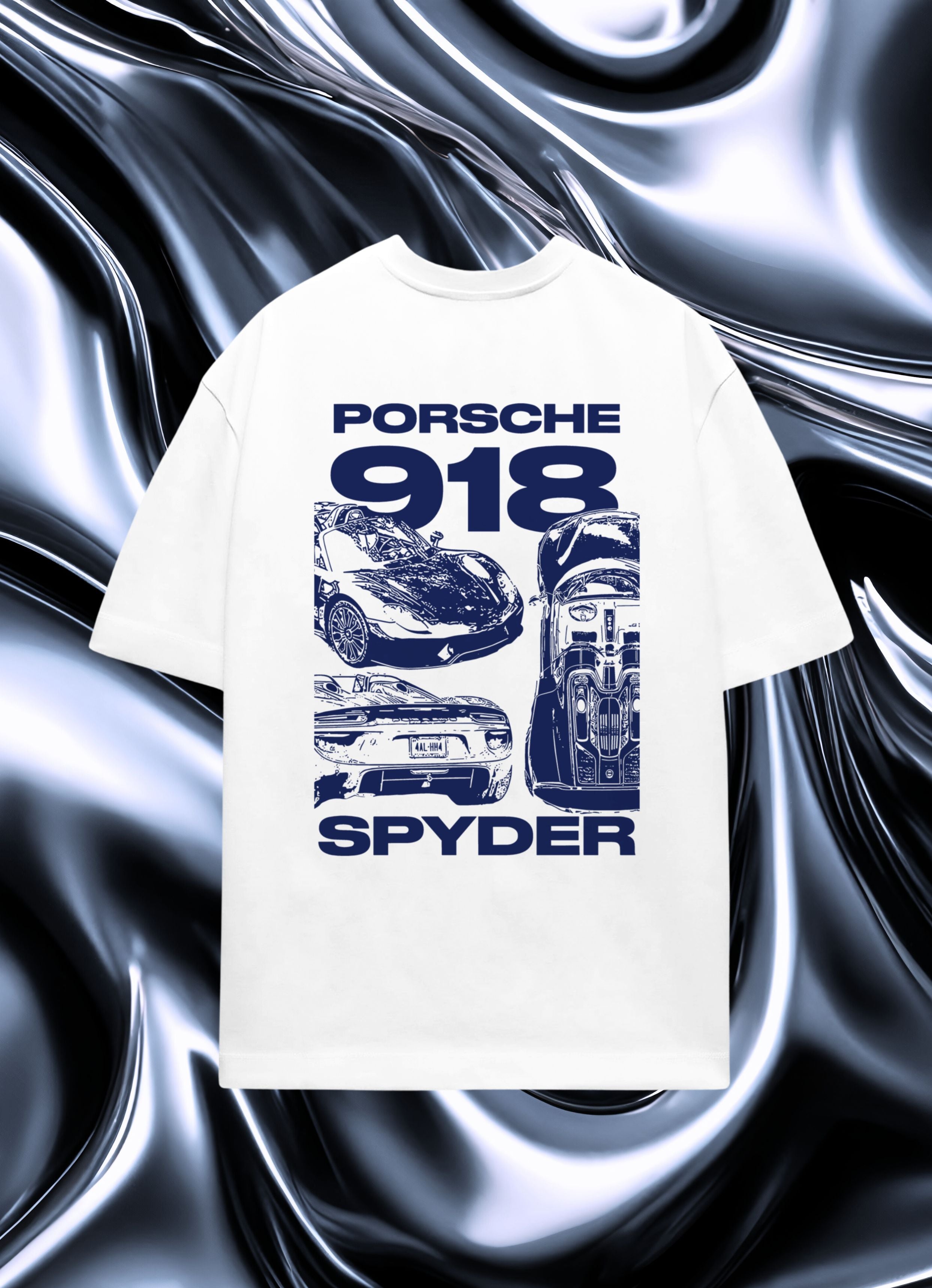 Porsche Spyder F&B White Oversized Tshirt