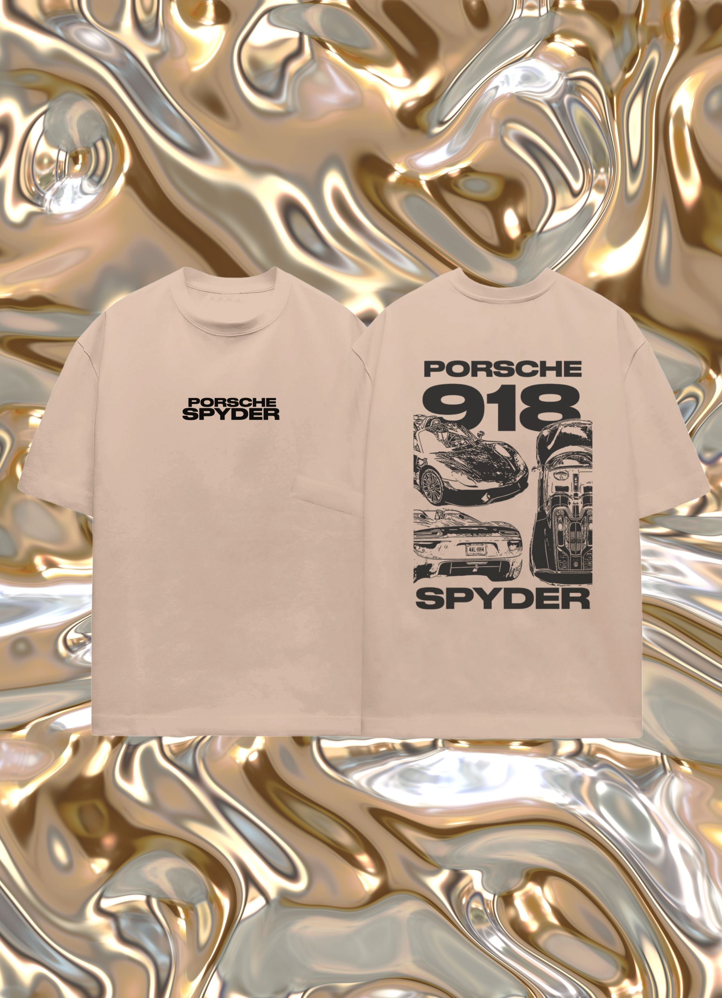 Porsche Spyder F&B Taupe Oversized Tshirt