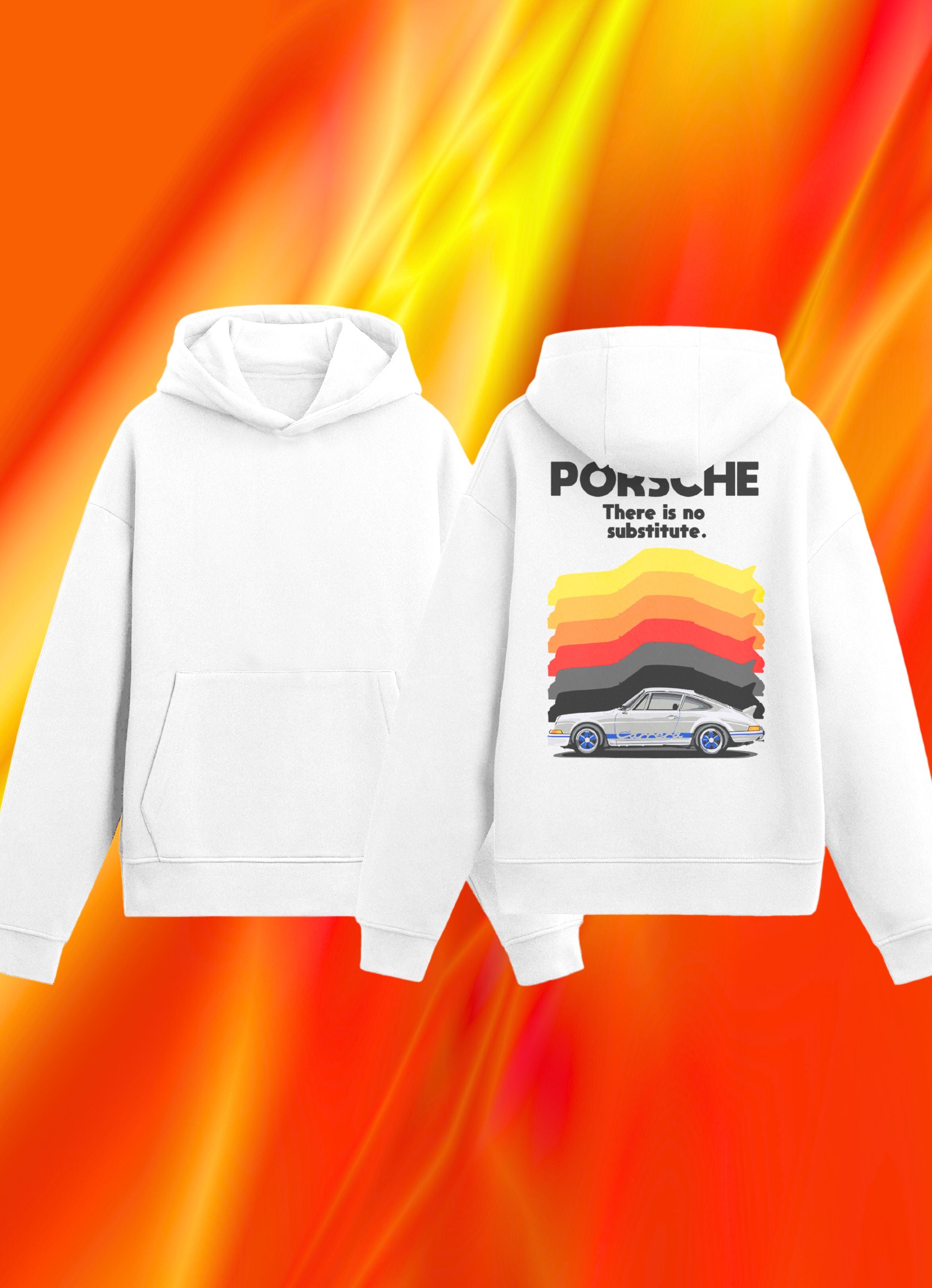 Porsche Back V1 White Hoodie