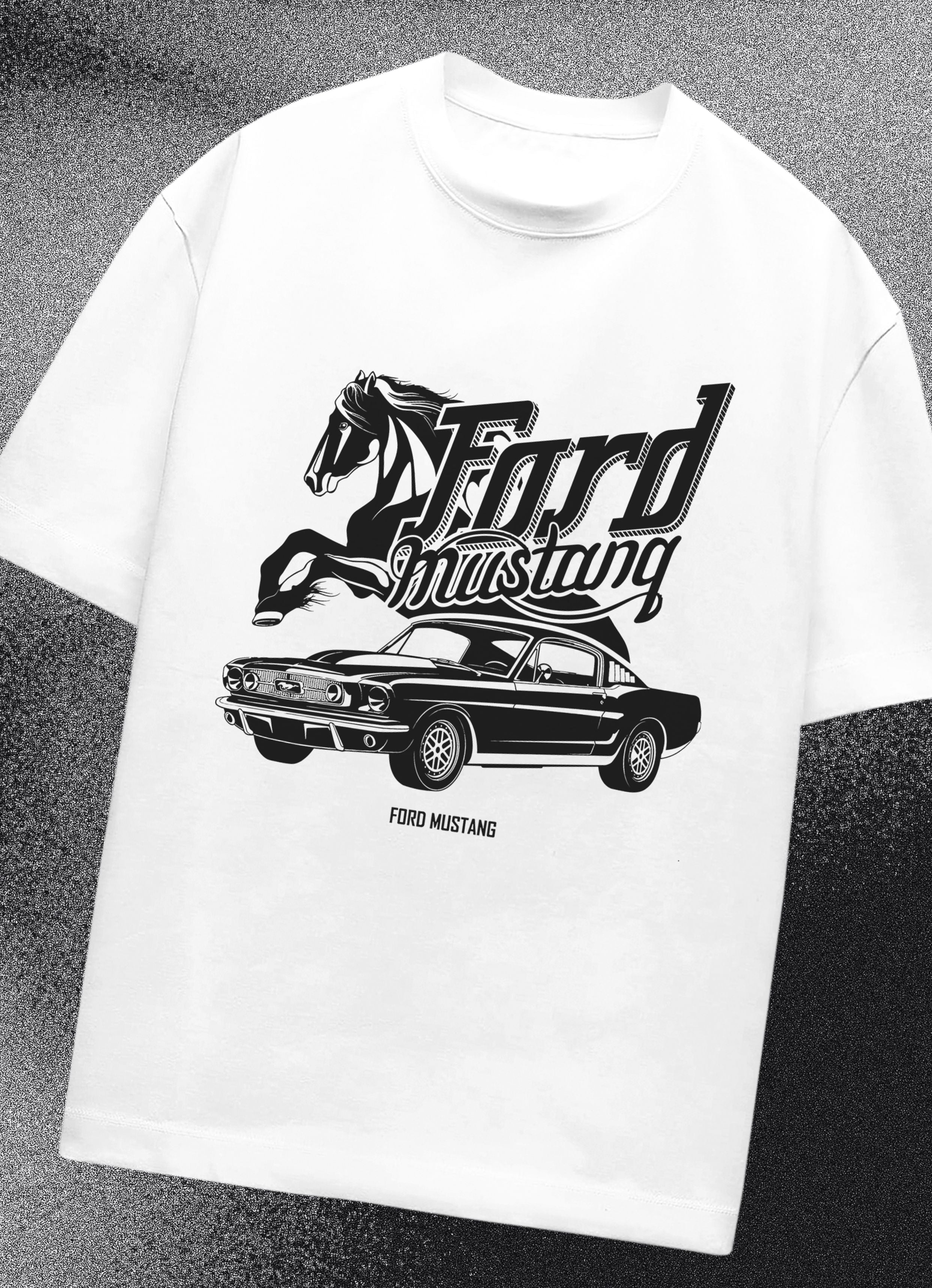 Ford Mustang White Oversized Tshirt