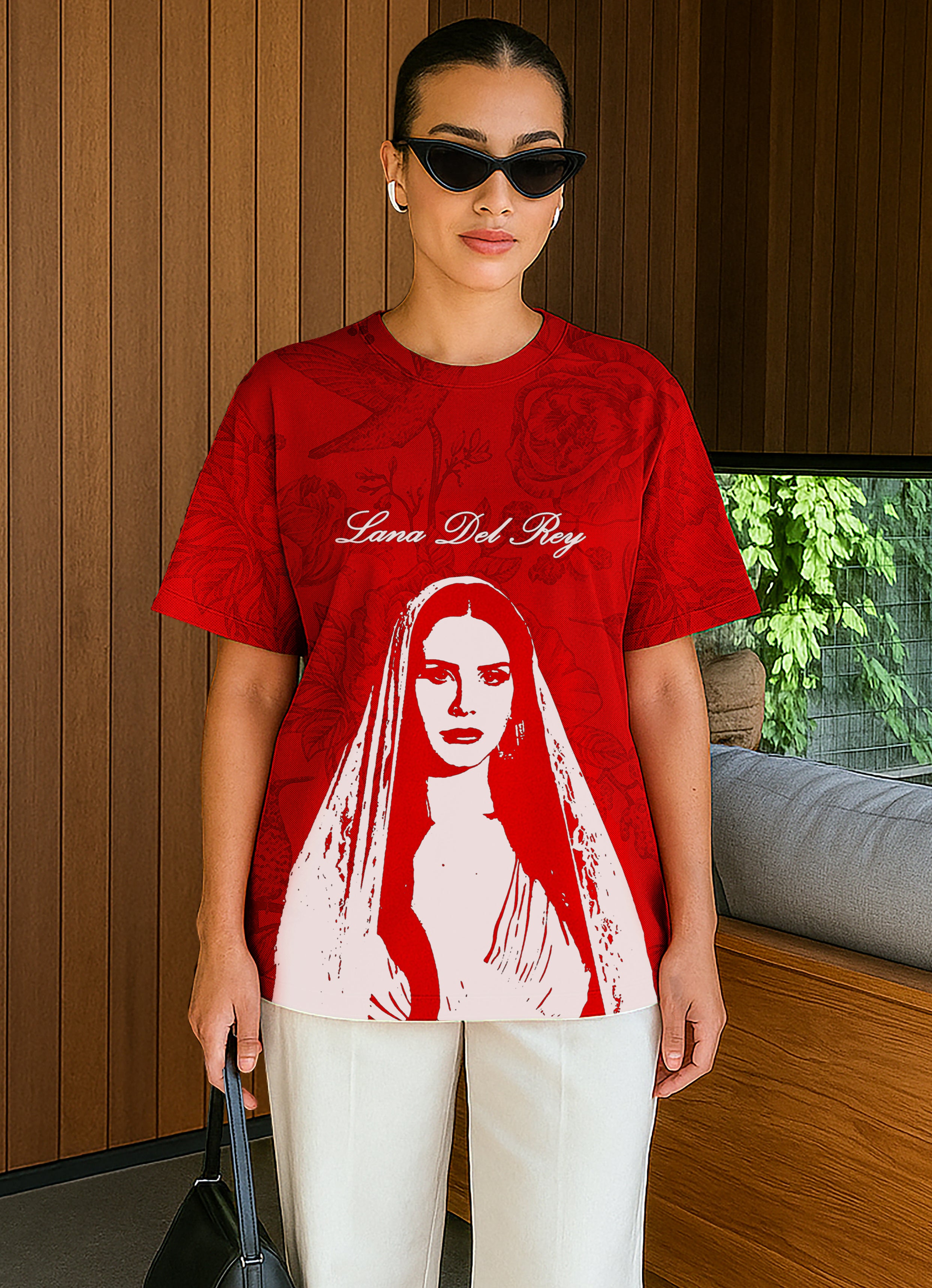 Lana Del Rey Red Oversized T-shirt