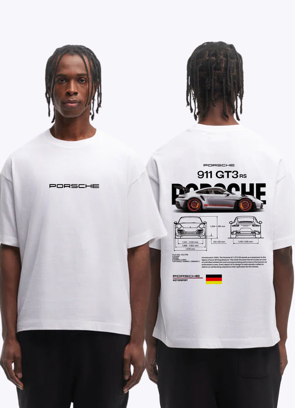 Porsche 911 GT3 F&B White Oversized Tshirt