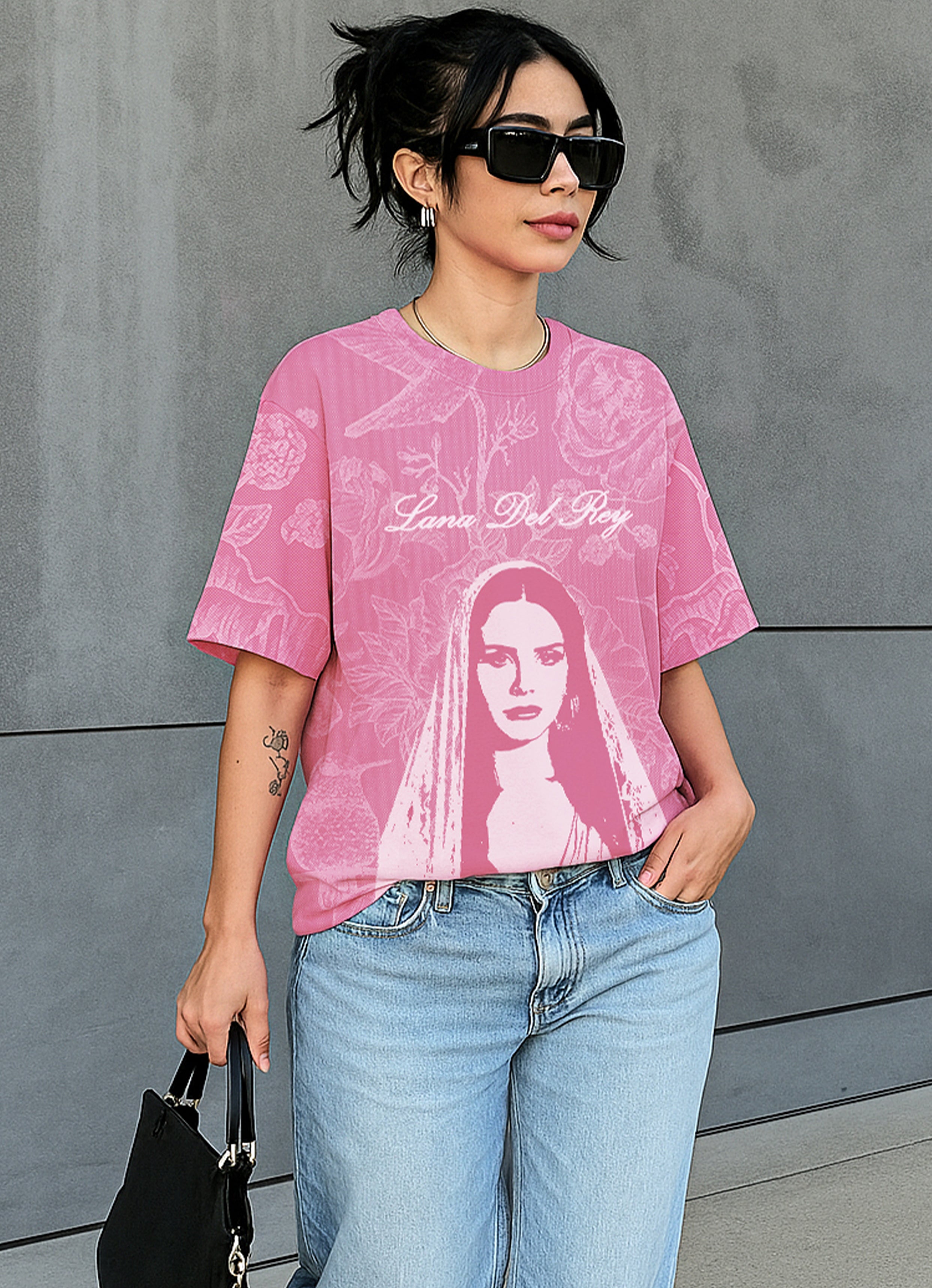 Lana Del Rey Pink Oversized T-shirt