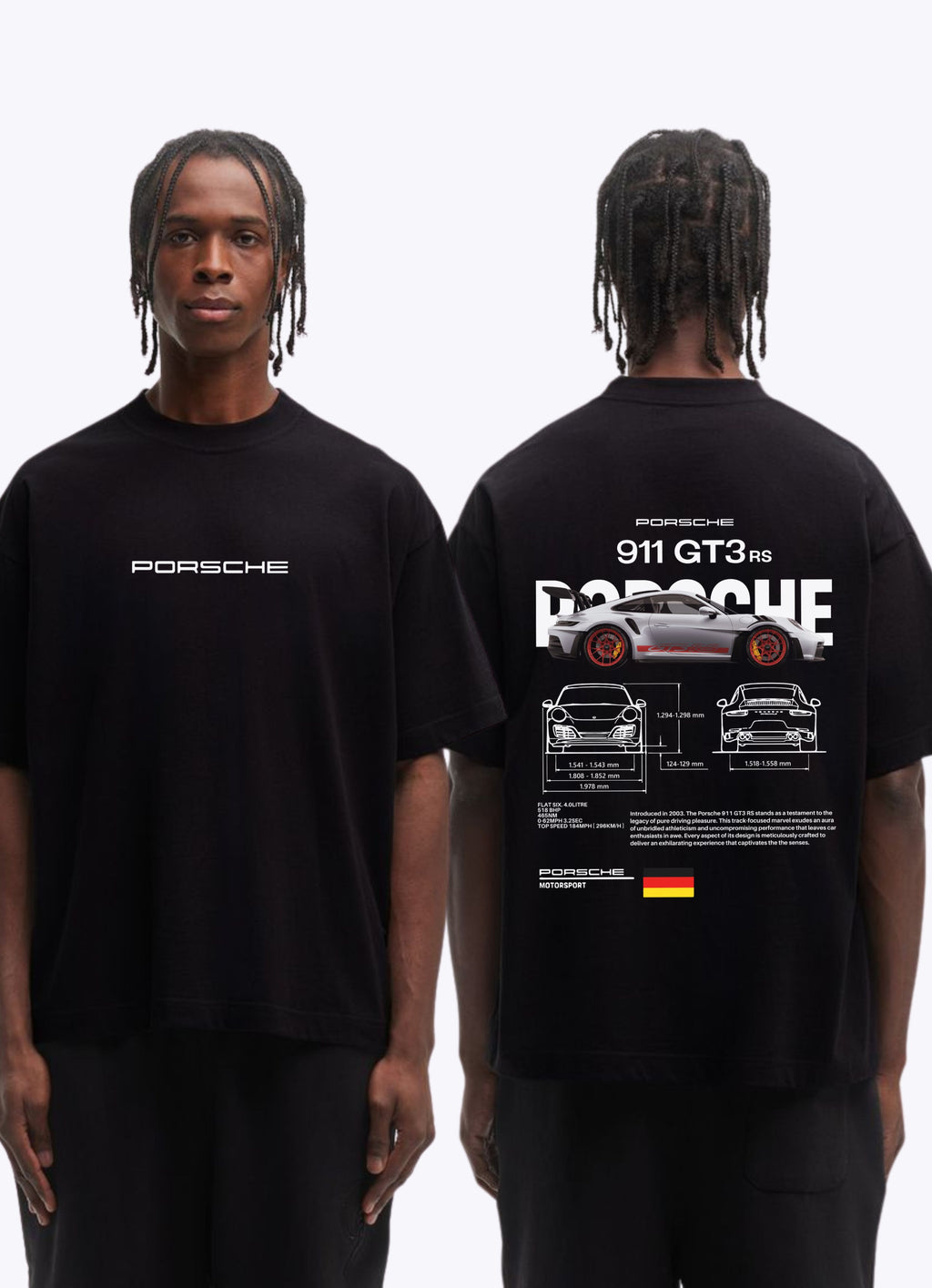 Porsche 911 GT3 F&B Black Oversized Tshirt