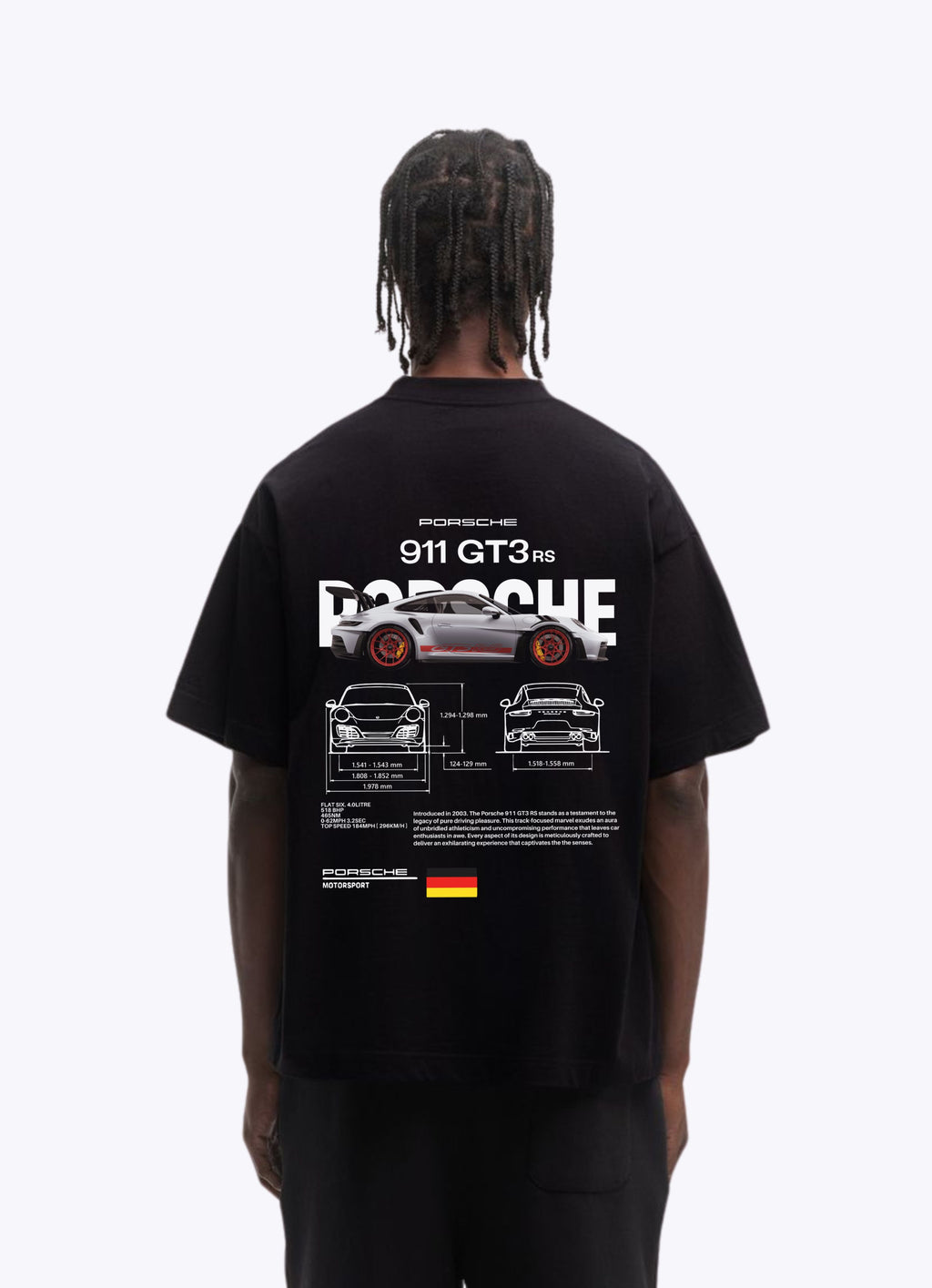 Porsche 911 GT3 F&B Black Oversized Tshirt